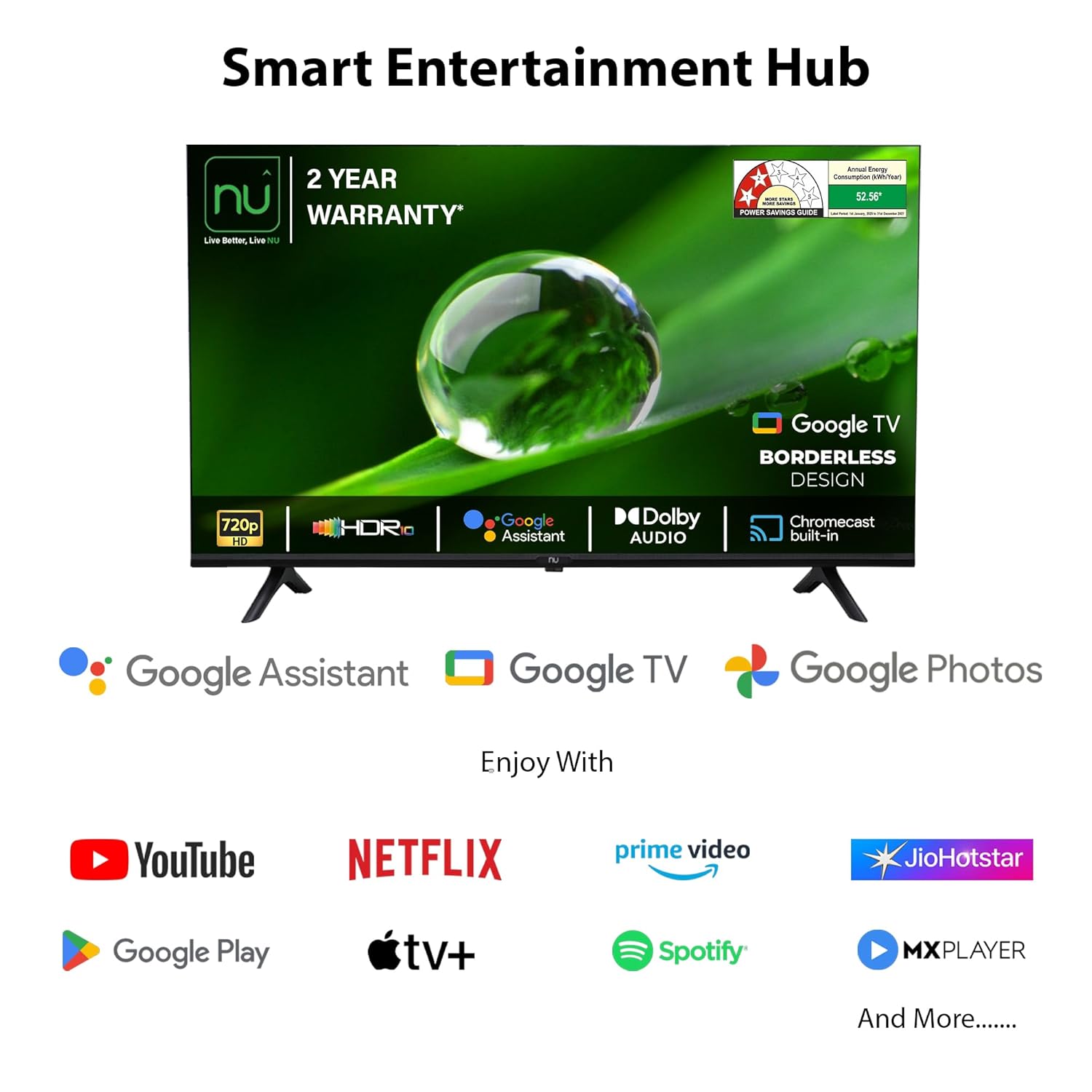 80cm 32 Inch New 2025 Borderless Series 720p HD QLED Smart Google TV LED32QUGNX - Image 3