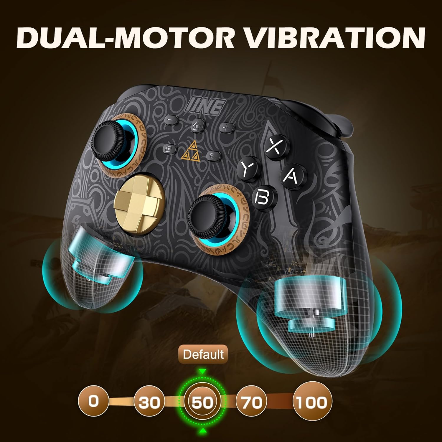 IINE RGB Wireless Pro Controller for Nintendo Switch Lite OLED with Headset Jack Turbo Macro Wake-Up Vibration - Image 5