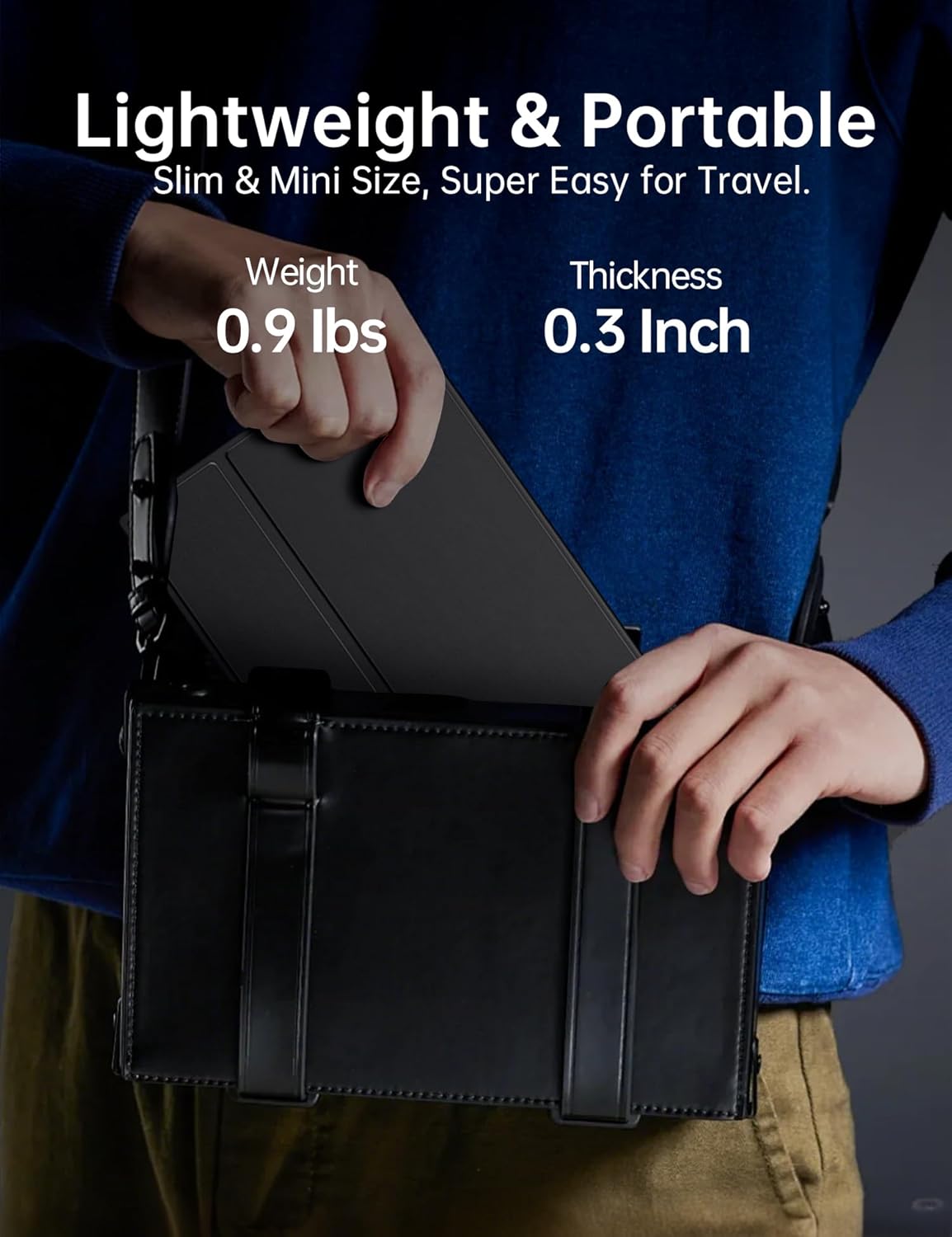10.5" FHD 1920x1280 Portable Monitor 400Nits Eye Care HDR Gaming Display with Smart Cover and Speaker - Image 7