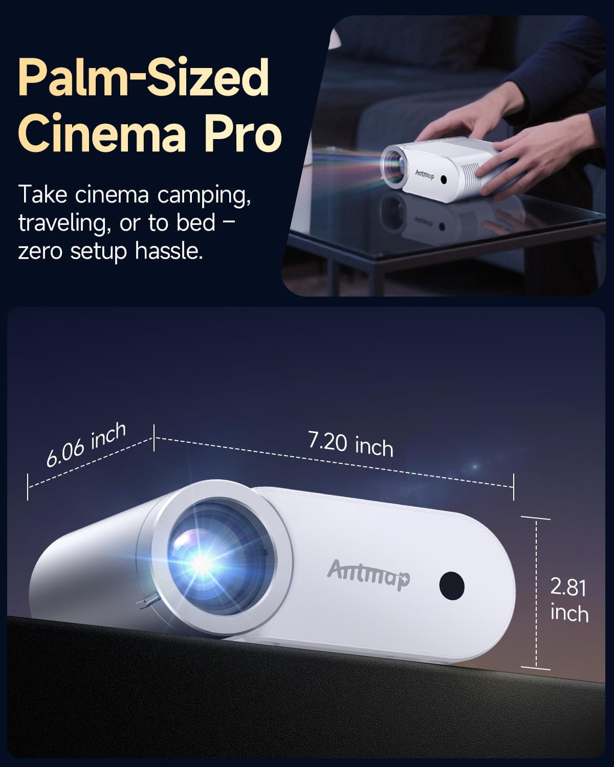 400 ANSI WiFi Bluetooth Mini Projector, 1080P Outdoor Home Theater 4K Support, 200-Inch Wireless Projection for Smartphones - Image 5