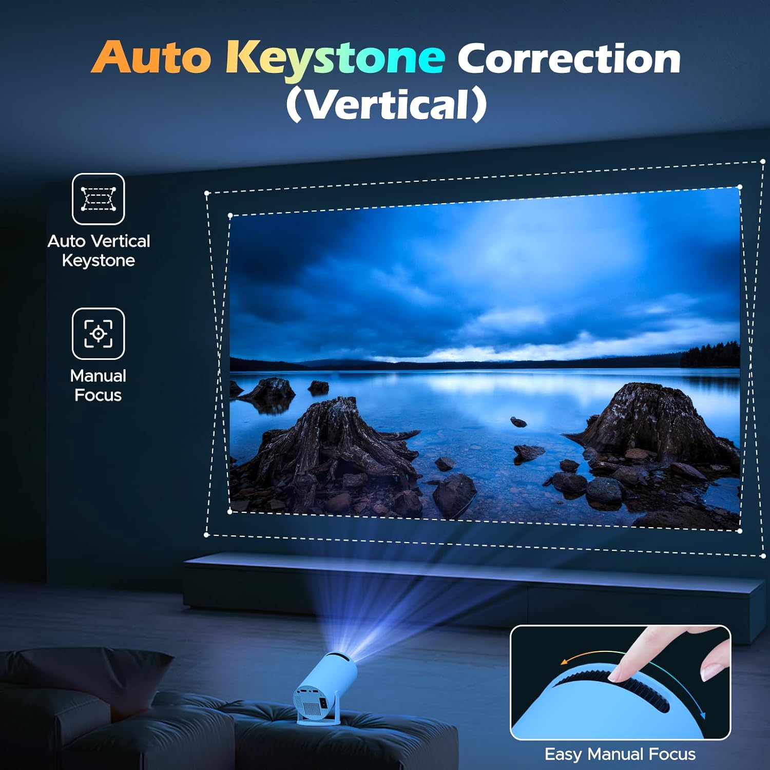 Smart WiFi Bluetooth Mini Projector HD 1080P Android 11.0 270 Degree Rotation - Image 7