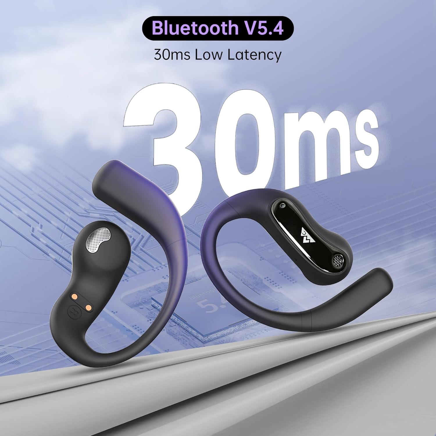 WeCool Moonwalk M1 Pro Open Earbuds 60H Playtime Bluetooth 5.4 Wireless with LED Display IP55 - Image 6