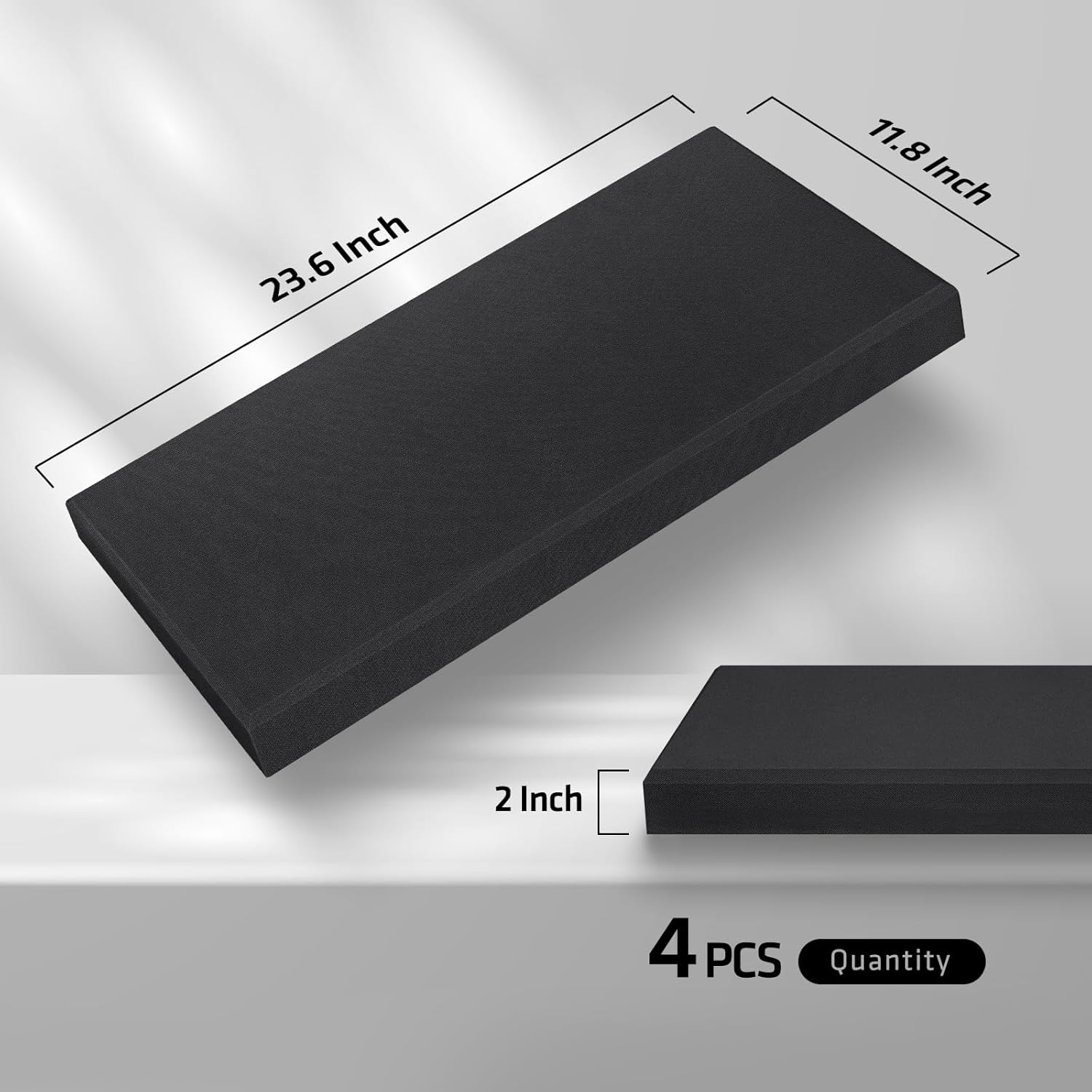 UMIACOUSTICS 2 Inch Thick Fiberglass Soundproof Wall Panels, 23.6x11.8 Deep Black, 4 Piece Set - Image 2