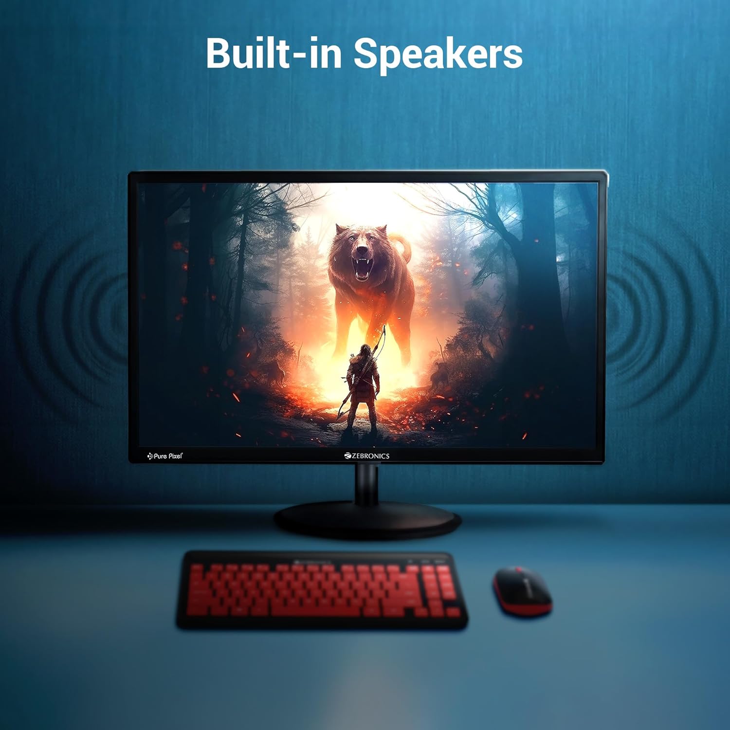 Zebronics PA124 24 Inch FHD 1920x1080 LED Monitor 75Hz HDMI VGA Built-in Speakers Slim - Image 5