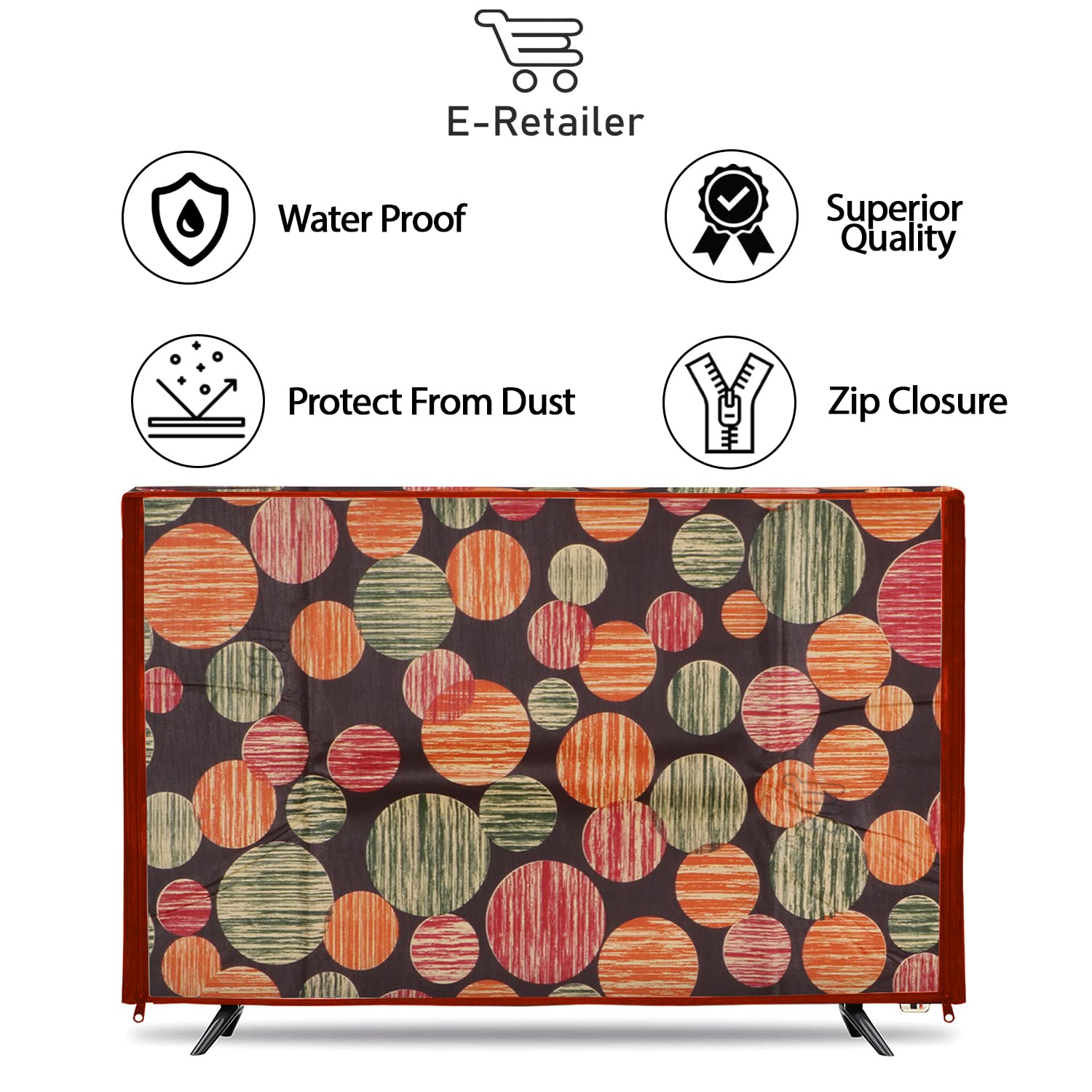 E-Retailer 42 Inch Transparent LCD/LED TV Protector Cover with Zipper, Multi-Color, 39x3x24 Inches - Image 4