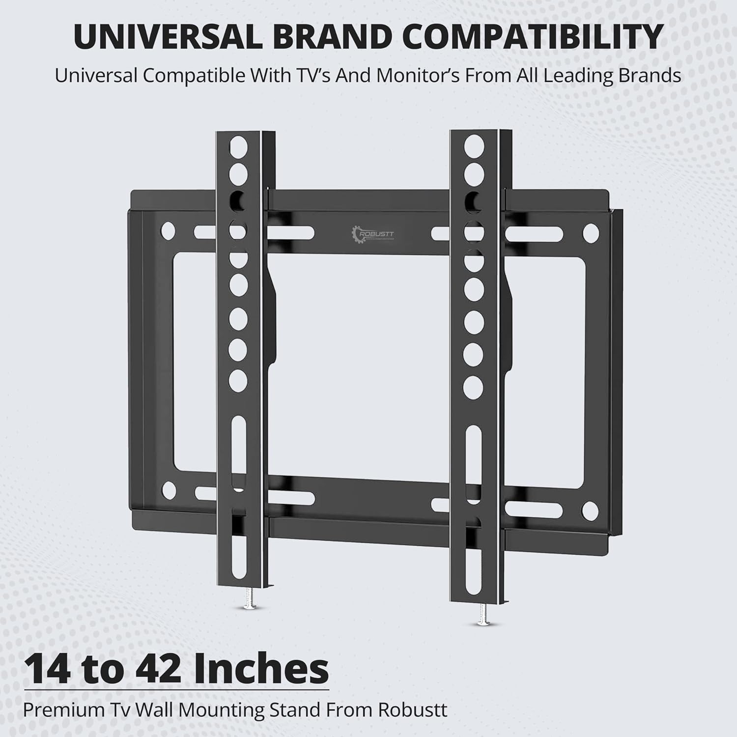 Heavy Duty Fixed TV Wall Mount Bracket for 14-42 Inch LED/HD/Smart TVs, Universal Stand, Pack of 1 - Image 4