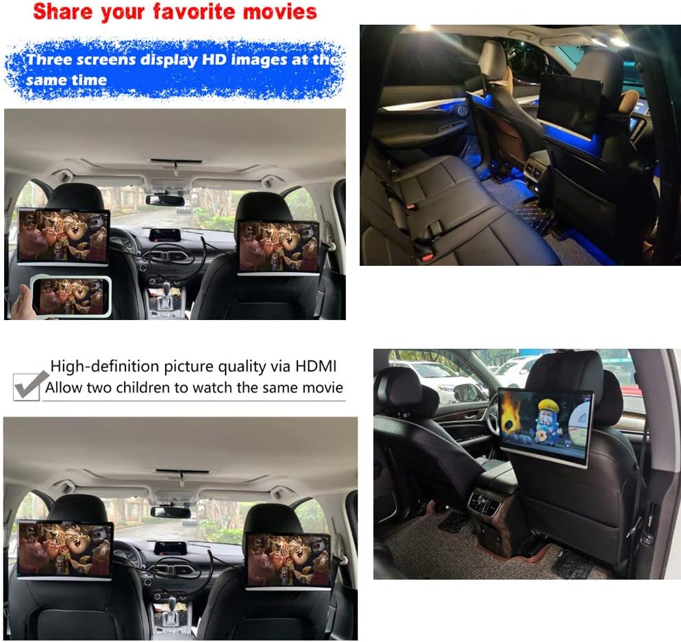 Kaskawise 12.4 Inch Android 11 Touchscreen Car Headrest Monitor 2GB RAM 32GB Storage 4K Mirror Link - Image 7