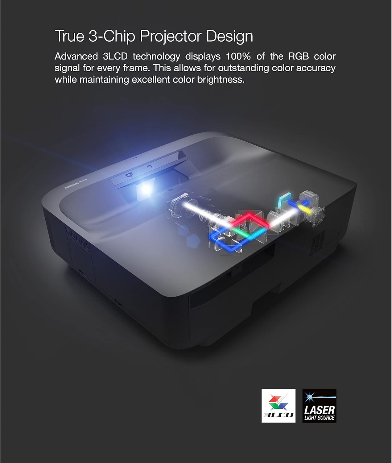 Epson EpiqVision LS300 Black Renewed Ultra Short Throw 3LCD Smart Laser Projector 3600 Lumens HDR Android TV - Image 6