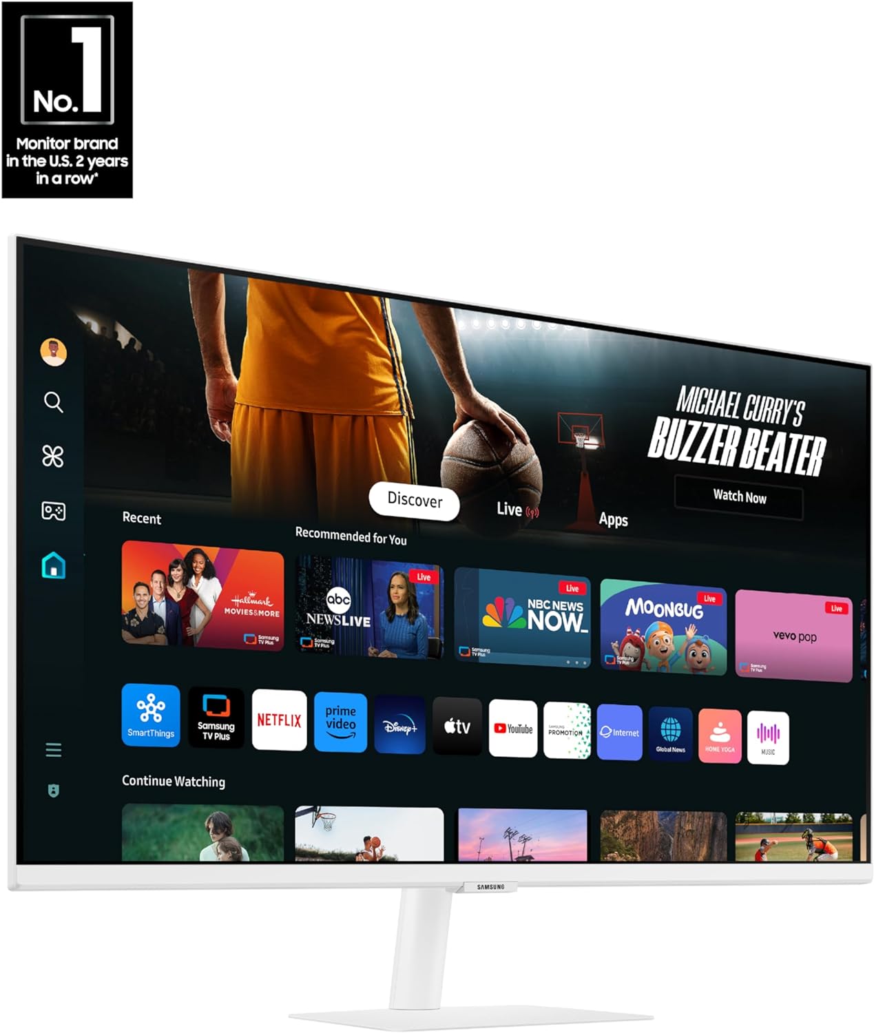 Samsung 32-Inch M7 Series 4K UHD Smart Monitor with Built-in TV, White, 2024 Model - Image 2