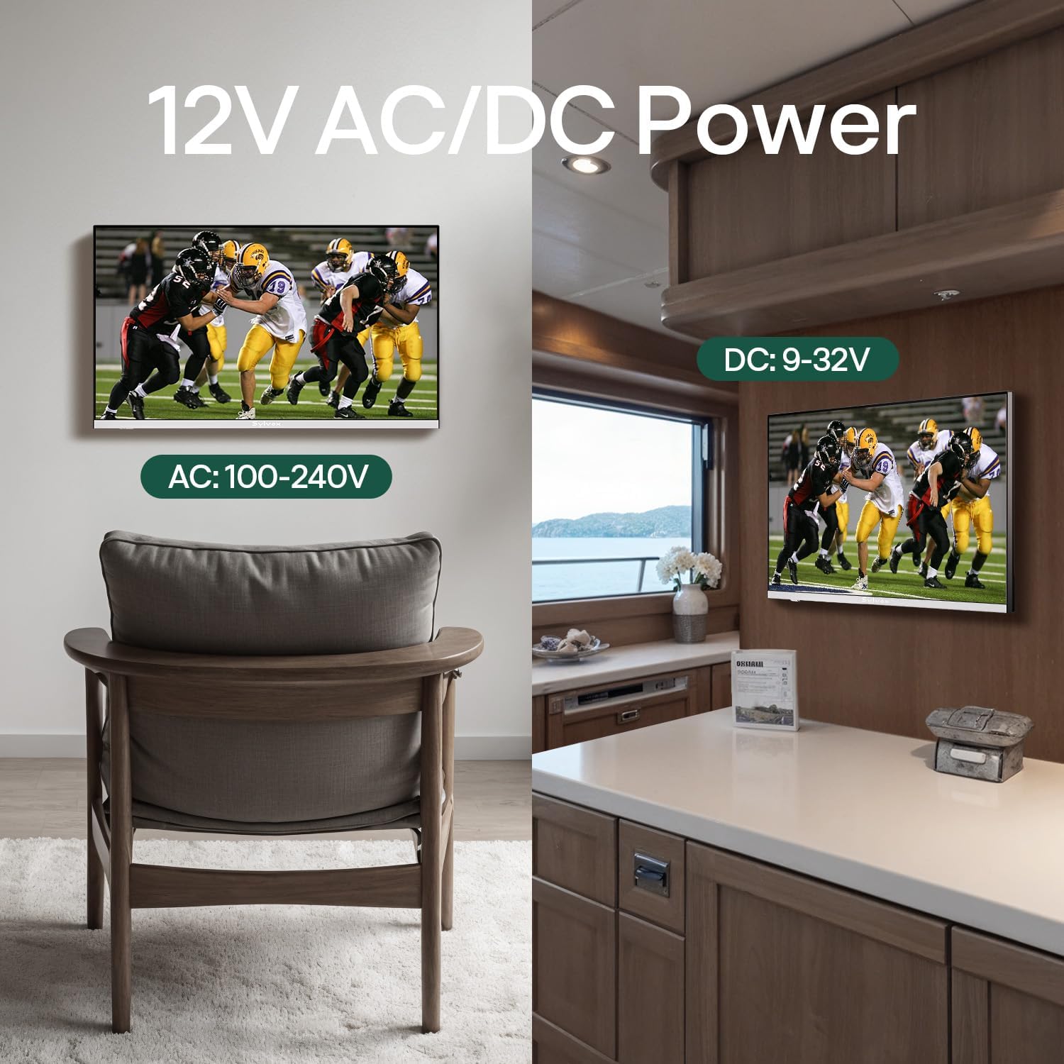 Sylvox 22 Inch Smart RV TV with Built-in DVD Player 1080P Full HD Wide Viewing Angle - Image 4