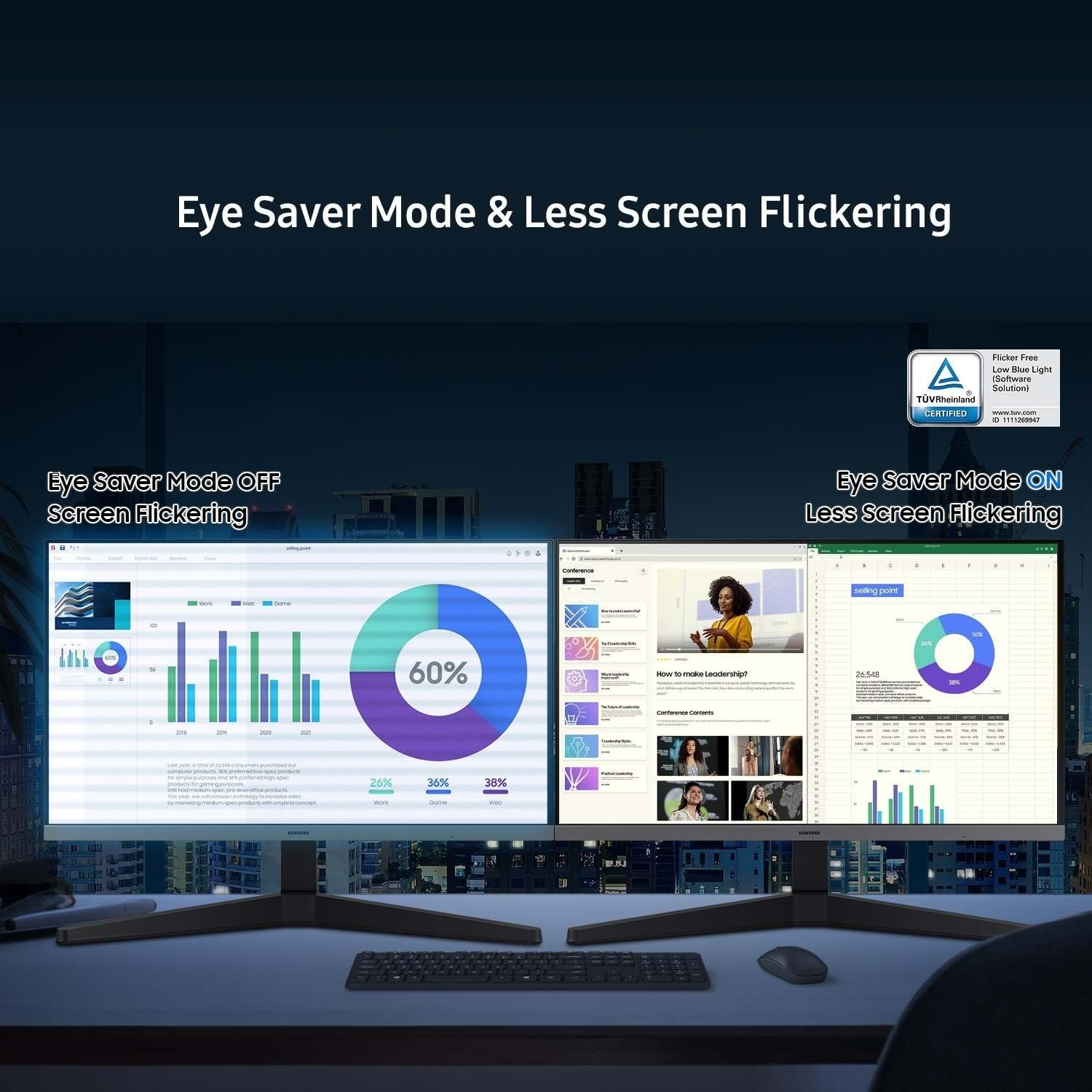 Samsung 24-inch FHD IPS 100Hz Flat Monitor, Bezel-Less Black - Image 4