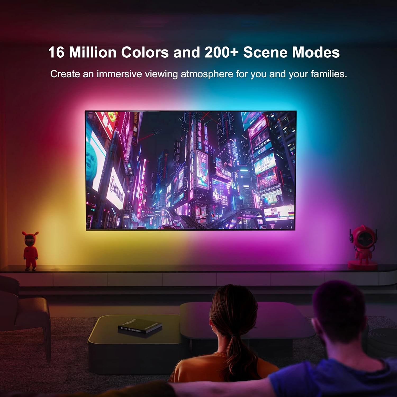 Smart RGBIC LED TV Backlight Kit 16.4ft for 55-70 Inch TVs with App Control - Image 5