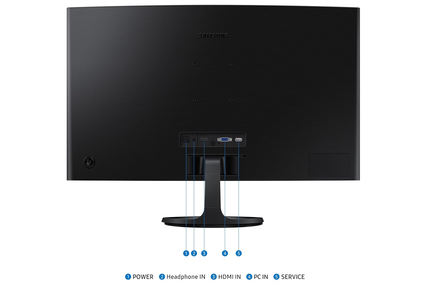 Samsung 24 Inch FHD 100Hz Curved Monitor Black HDMI VGA Headphone ports Eye Saver Mode - Image 6