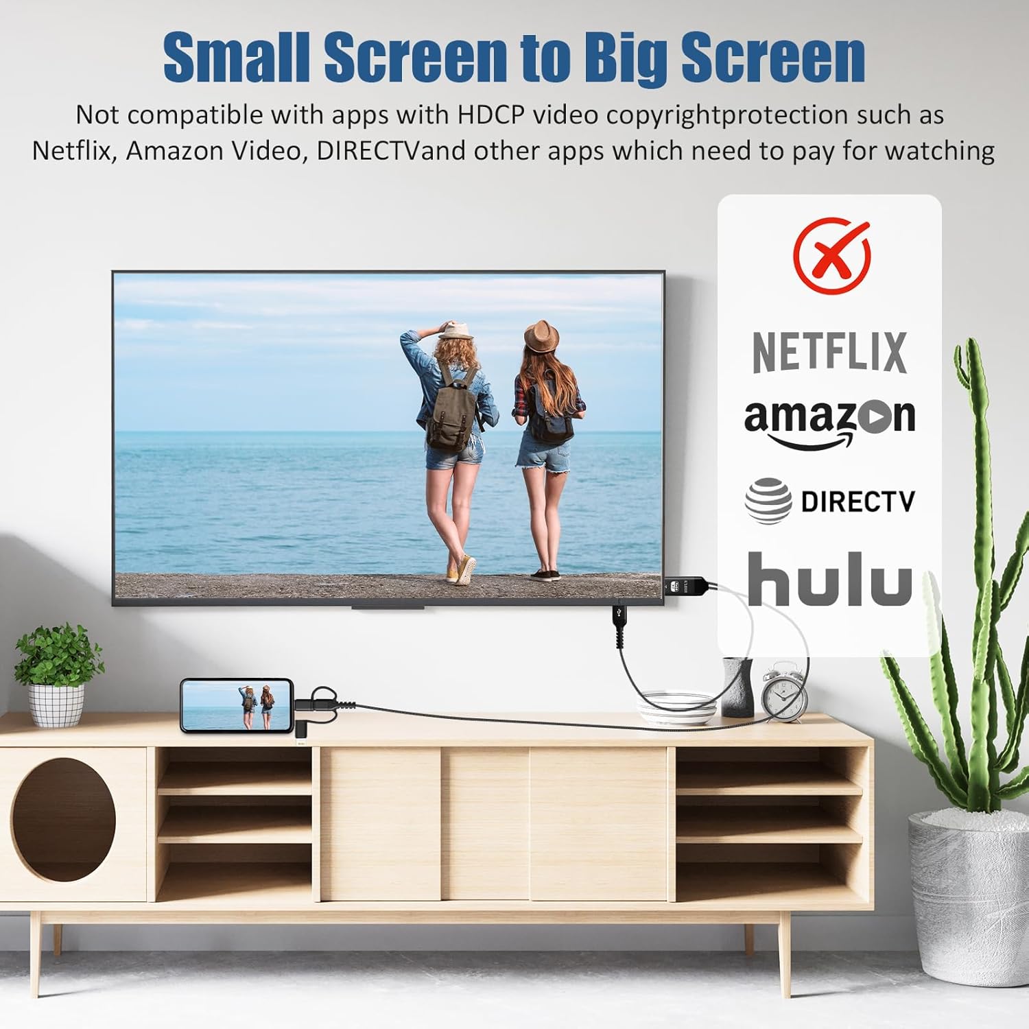 iPhone/Android USB-C to HDMI 1080P Adapter, Mirror to TV/Monitor, with Lightning/Micro USB, Portable Digital AV Converter - Image 7