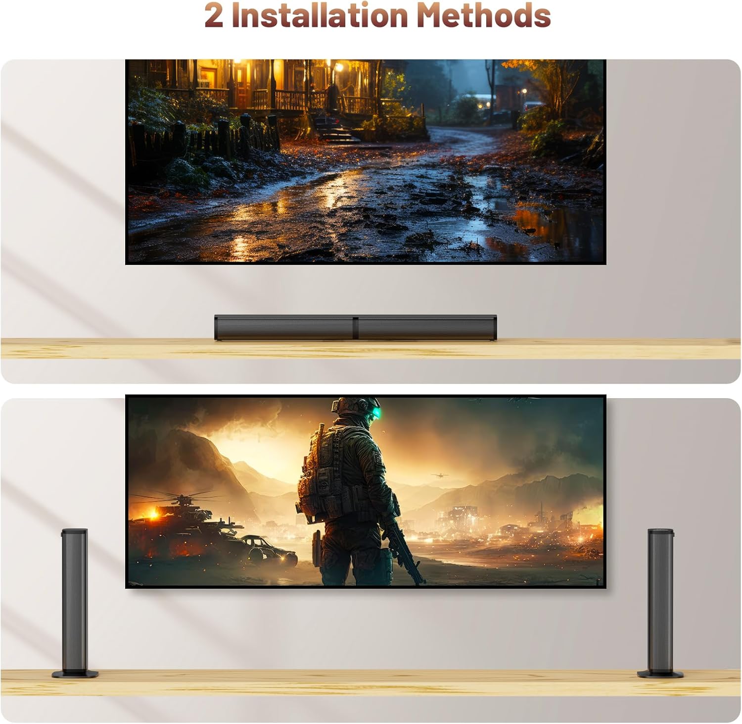 Wohome 2-in-1 Detachable Bluetooth Soundbar with Subwoofers, 4.1 Channel Smart TV Home Theater System - Image 5