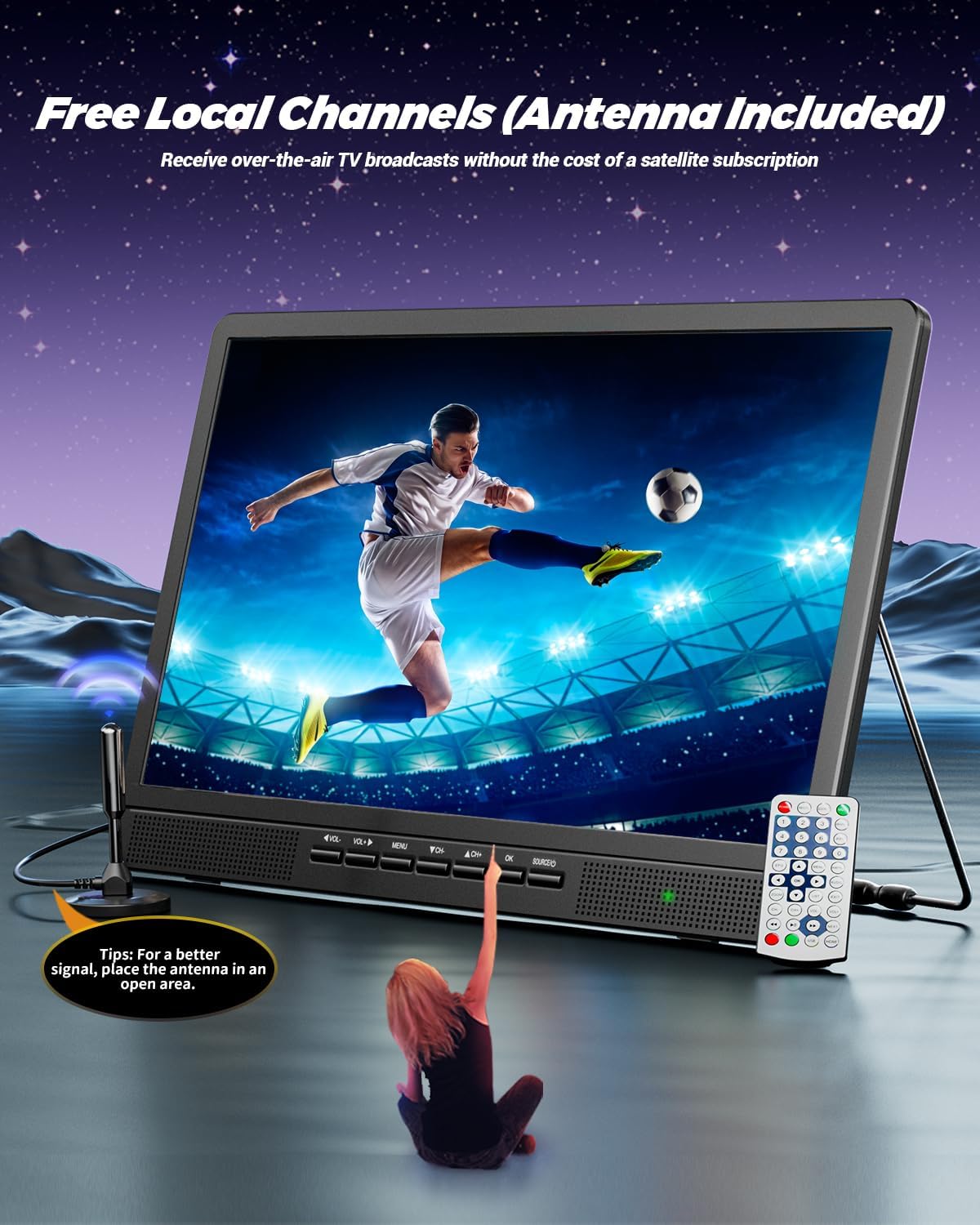 NORTHING 18 Inch Full HD 1080P Portable TV with HDMI for Streaming and Gaming - Image 4