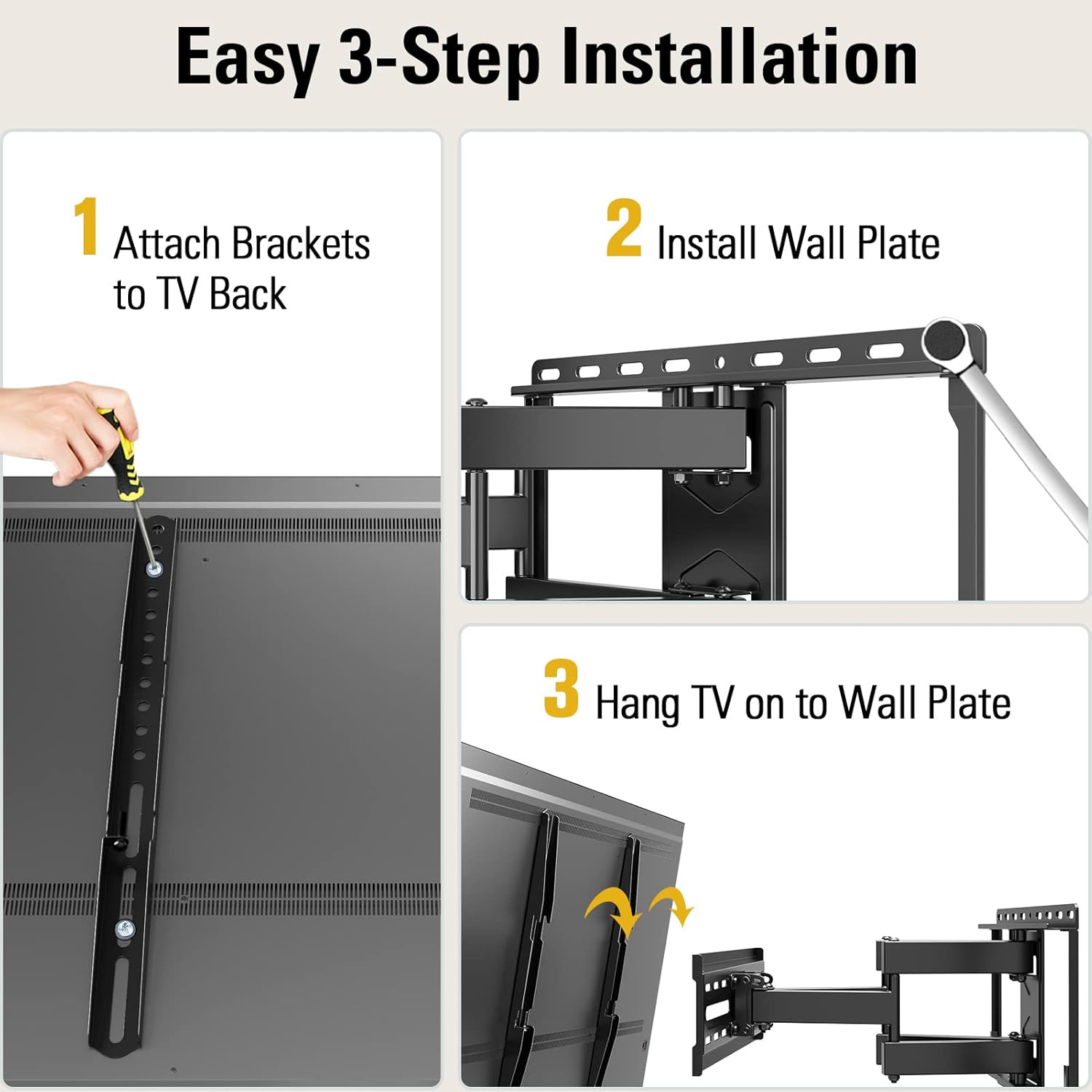 Mounting Dream Full Motion TV Wall Mount for 32-65 Inch TVs, Dual Articulating Arms, 99lbs Capacity - Image 8