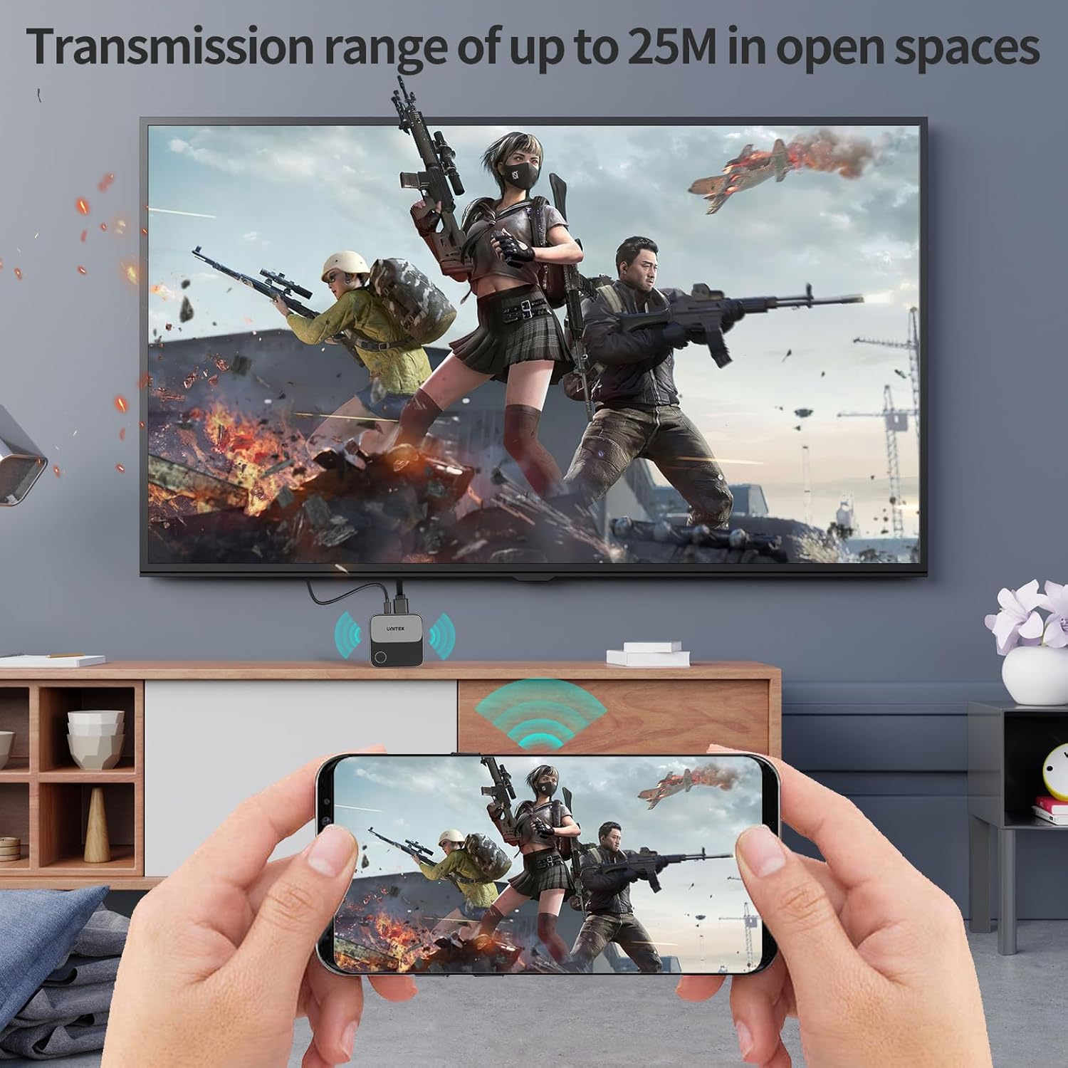 Unitek 4K Wireless HDMI Display Dongle Adapter Screen Mirroring Receiver 2.4G/5G for iOS Android Windows - Image 7