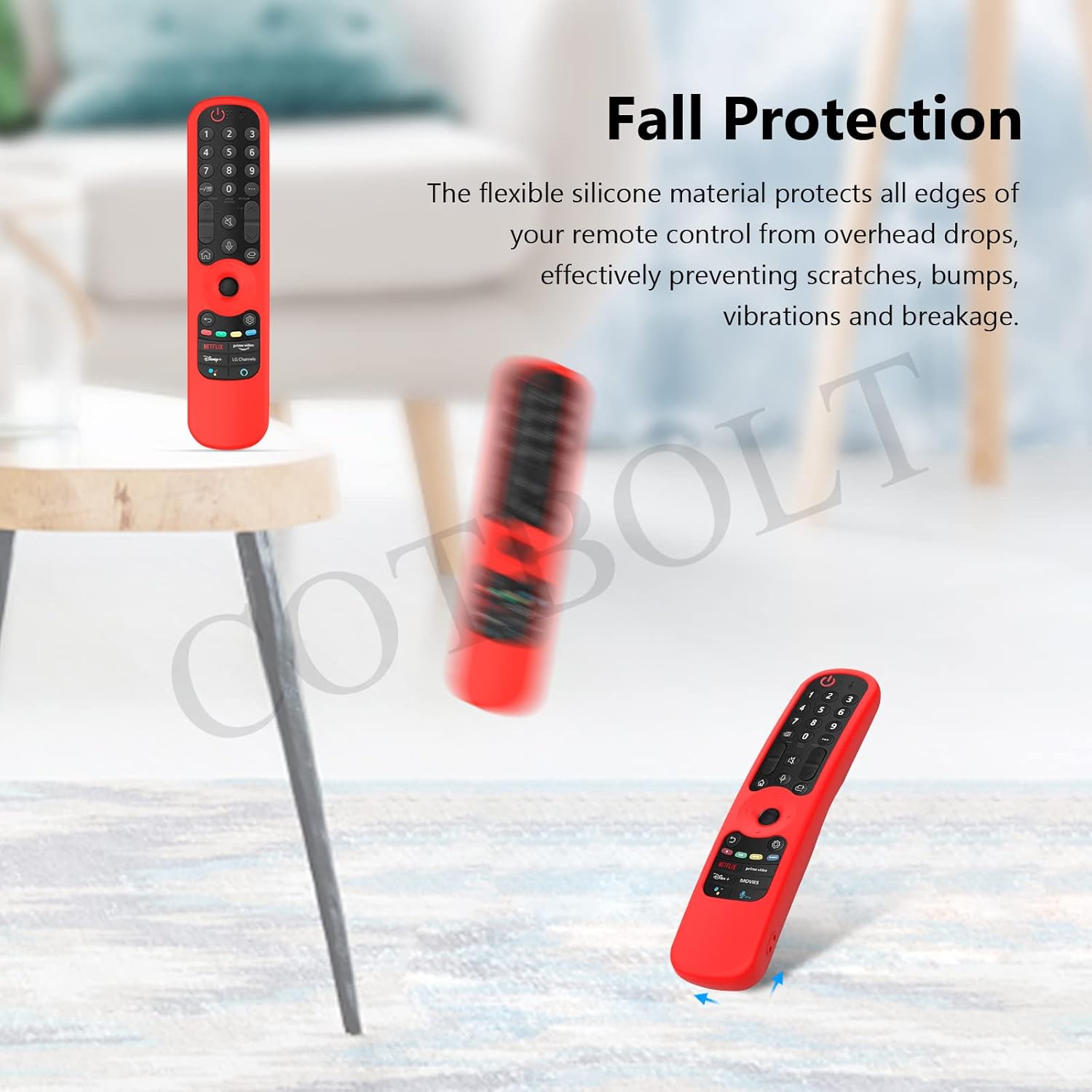 LG Magic Remote Silicone Protective Case Black Shockproof Cover for AN-MR21GA MR22GA MR23GA Smart TV Remotes - Image 3