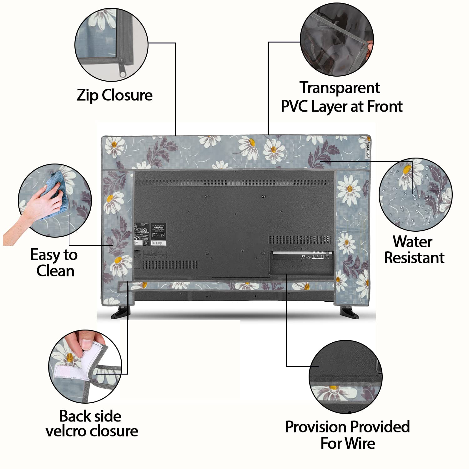 E-Retailer 26 Inch Transparent LCD LED TV Protector Cover Gray, 25.5x17 Inches - Image 5