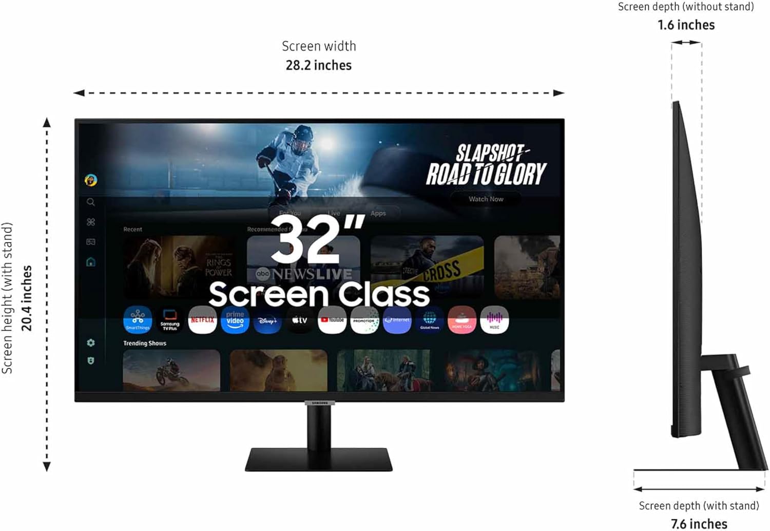 Samsung 32 Inch M70F Smart 4K UHD Monitor with Smart TV Apps and USB-C Black - Image 8
