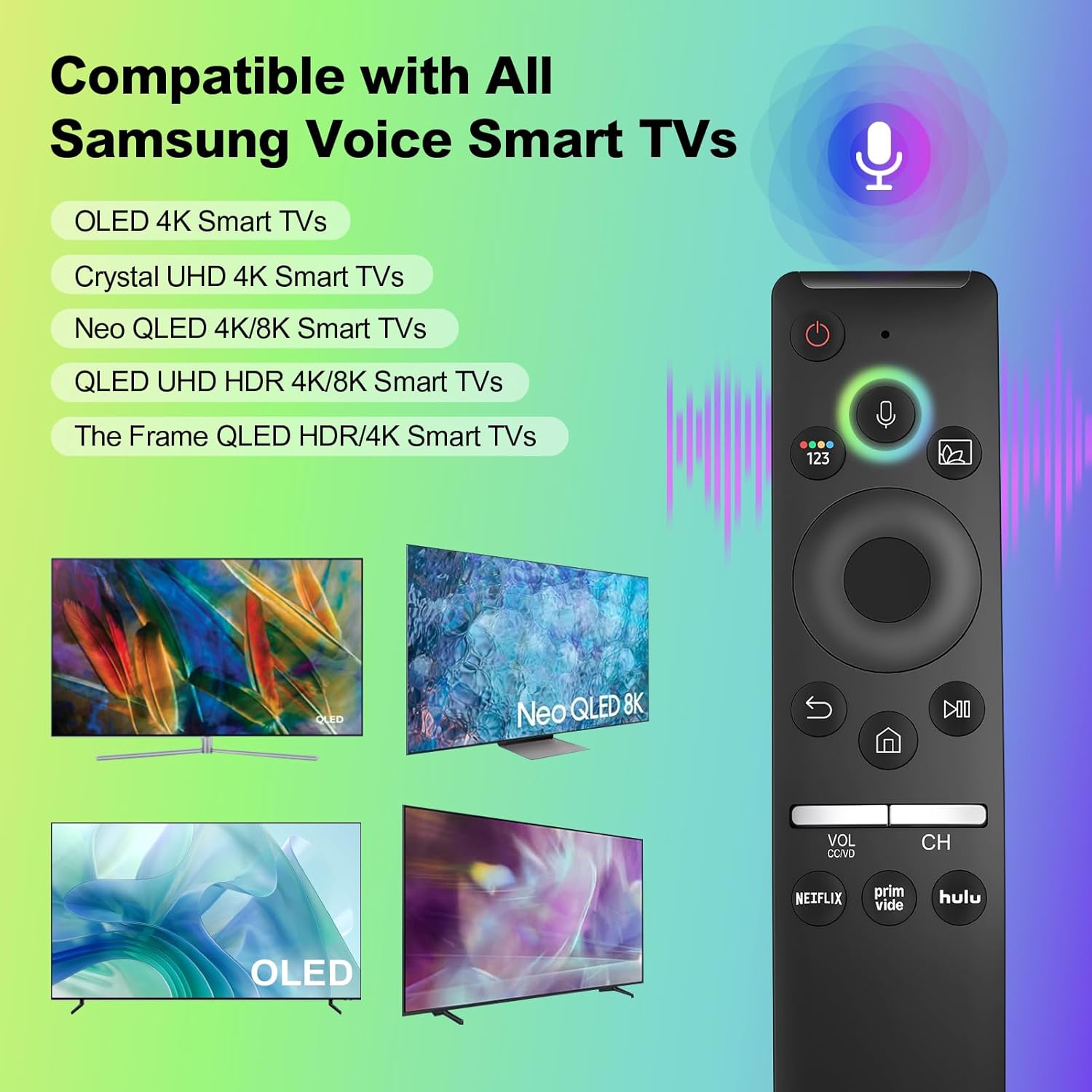 Samsung Smart TV Voice Replacement Remote Control Universal Compatibility 1312A 4K 8K - Image 2