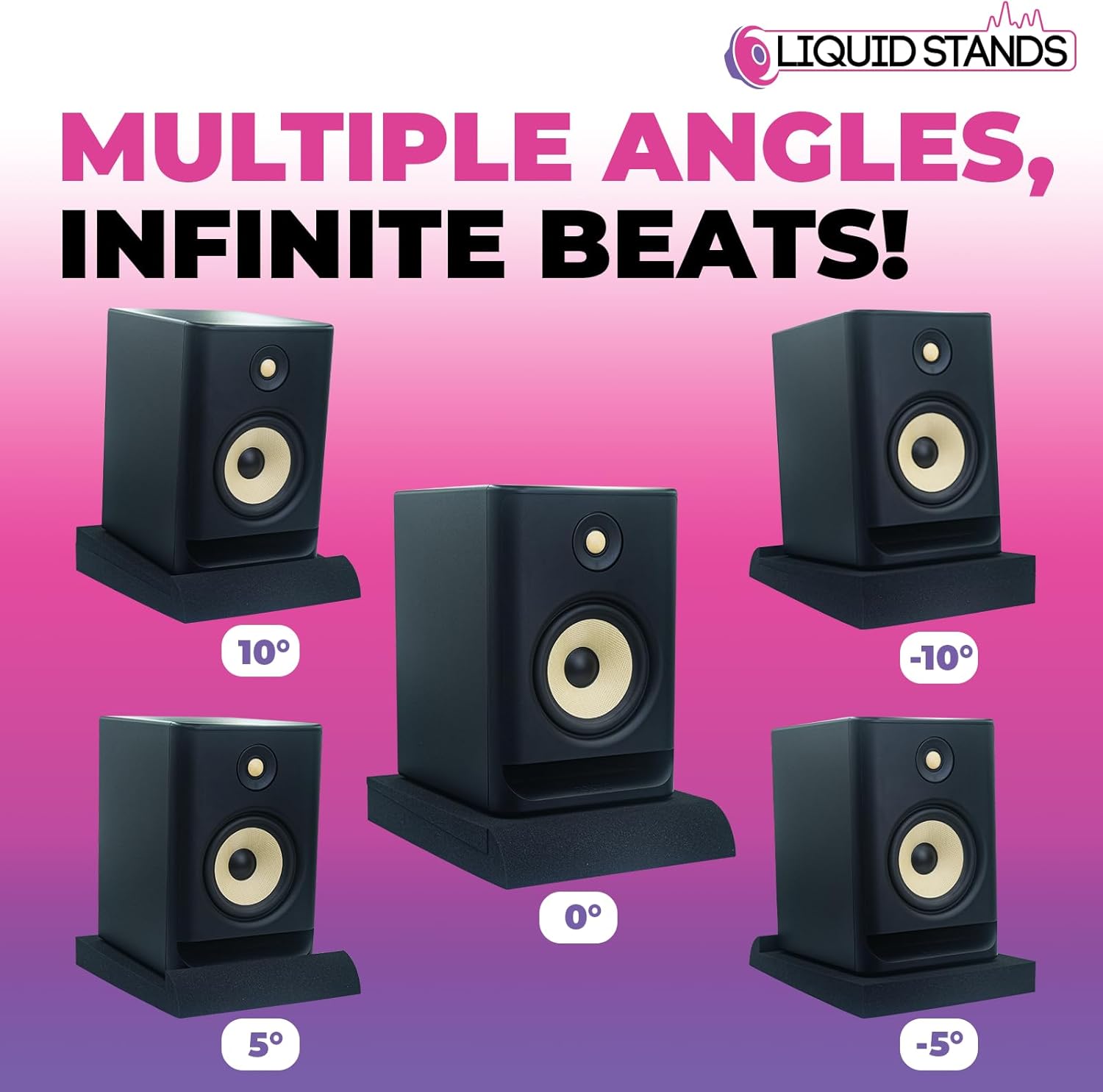 High-Density Studio Monitor Sound Isolation Pads for Speakers 3"-4.5" Angled Risers Prevent Vibrations - Image 4