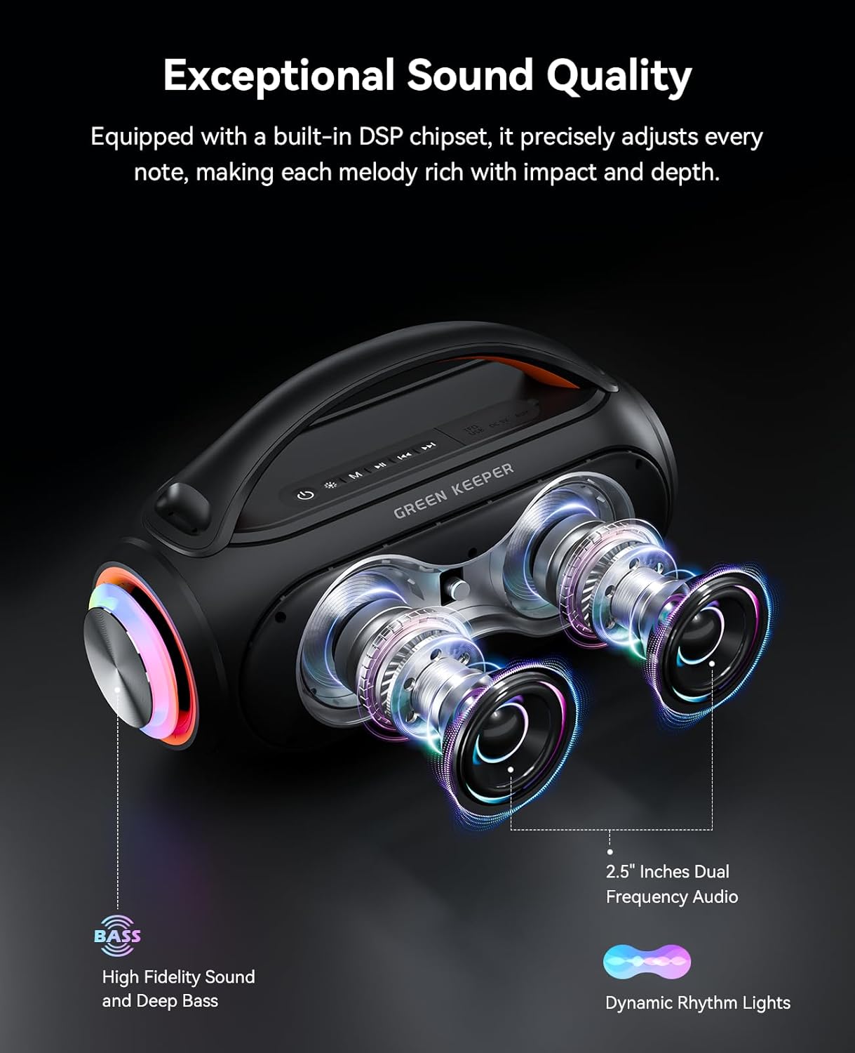Portable Bluetooth Karaoke Machine for Parties with 2 Wireless Mics, 200W Speaker, Magic Voices & RGB Lights - Image 2