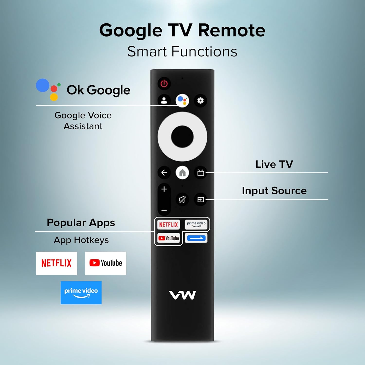 VW 65 inch 4K Ultra HD Smart QLED Google TV VW65GQ1 Black - Image 5