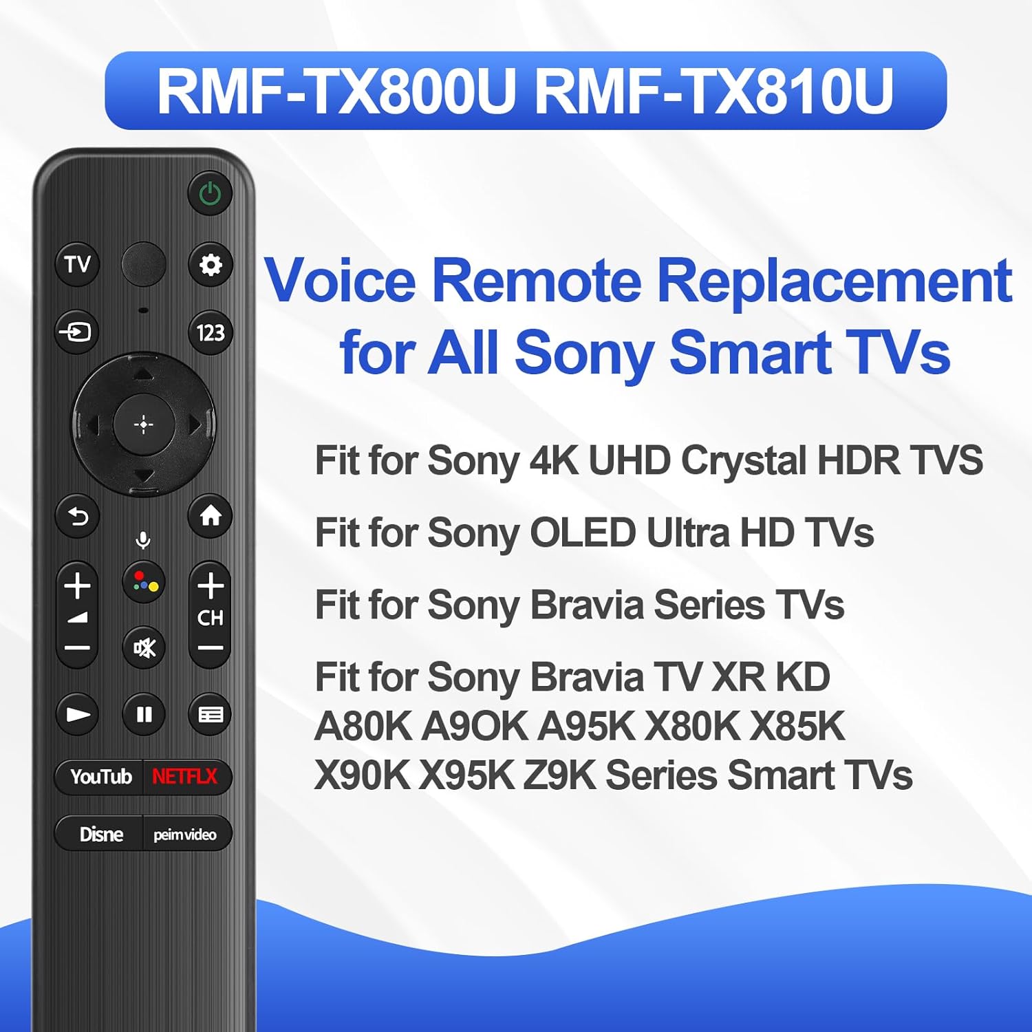 RMF-TX800U Replacement Voice Remote for Sony 4K 8K Bravia XR Smart TVs - New Condition - Image 2