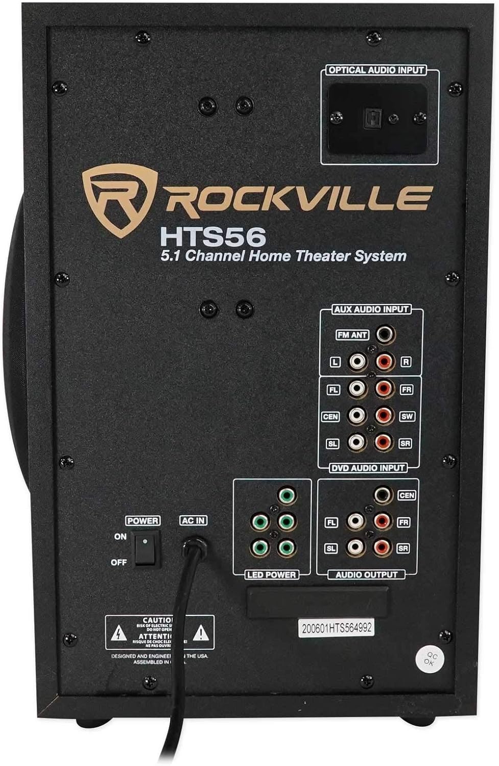 Rockville HTS56 1000W 5.1 Channel Home Theater System with 8" Subwoofer and Bluetooth - Image 7
