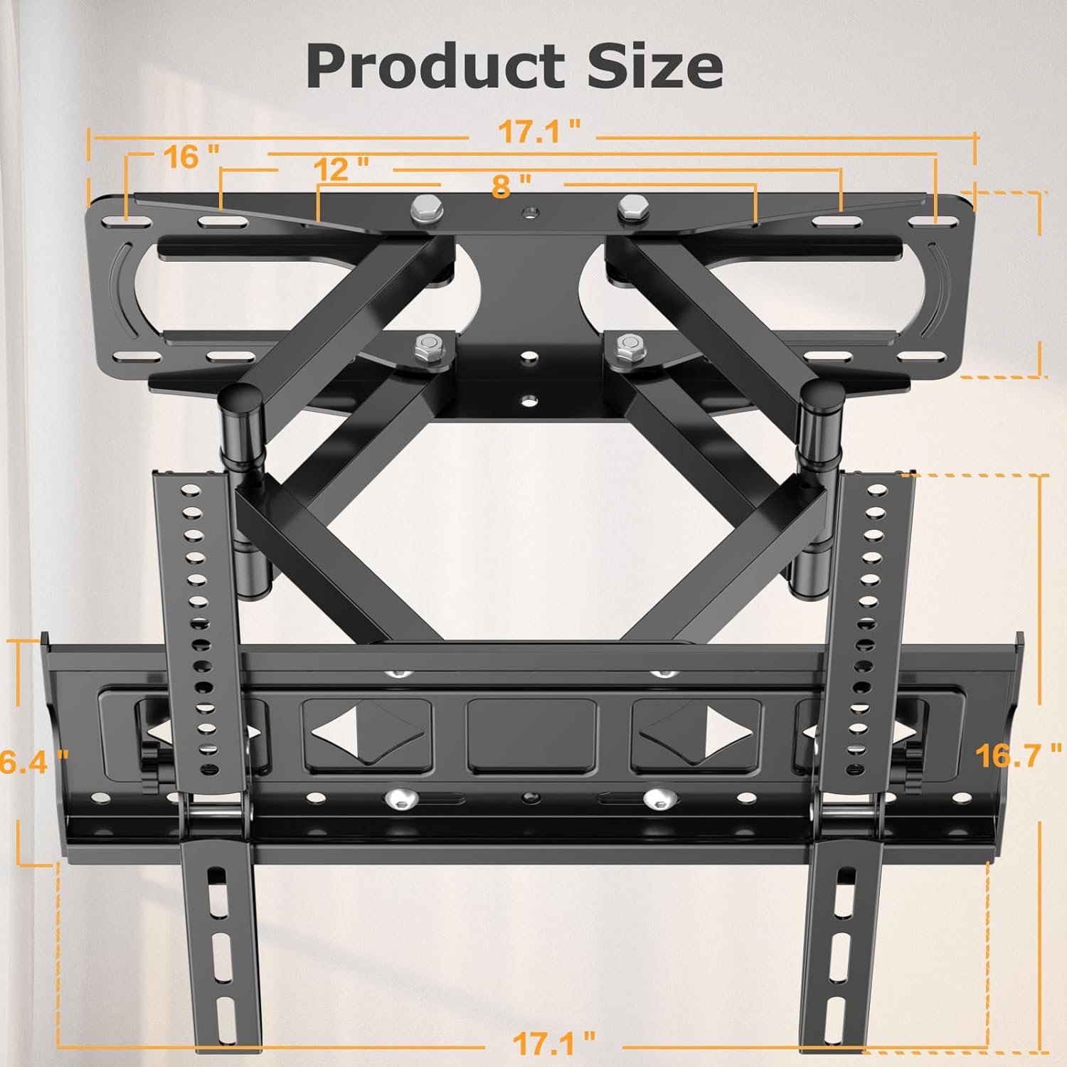 Full Motion 26-65 Inch TV Wall Mount Articulating Swivel Tilt Bracket for Wood Studs - Image 3