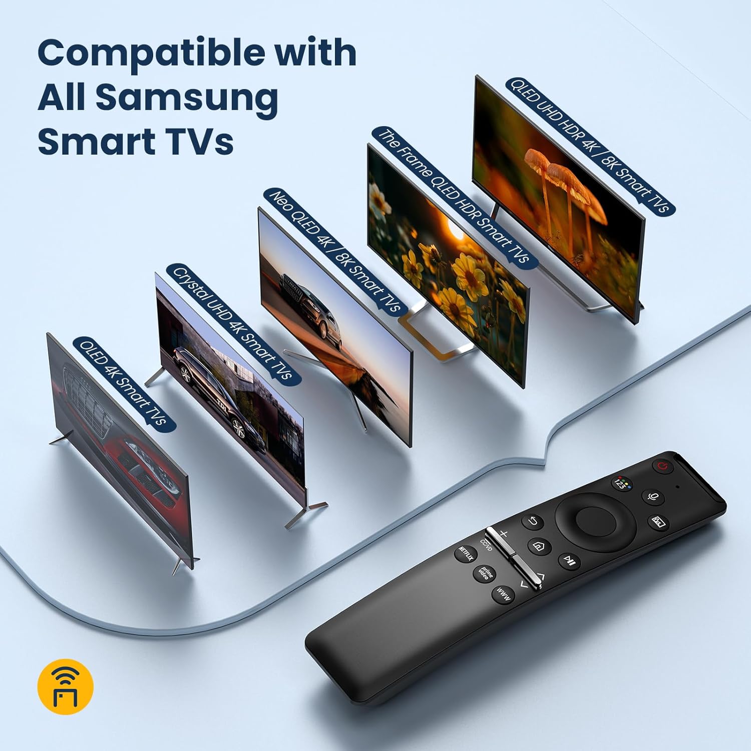 Samsung TV Voice Remote Replacement Curved Solar 4K 8K QLED LED LCD Smart Remote - Image 2