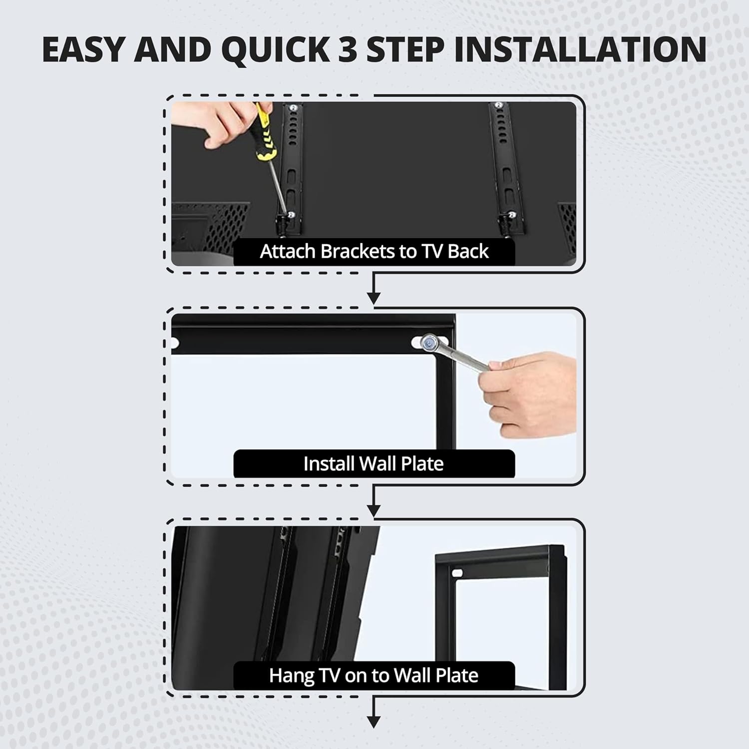 Heavy Duty Fixed TV Wall Mount Bracket for 14-42 Inch LED/HD/Smart TVs, Universal Stand, Pack of 1 - Image 6