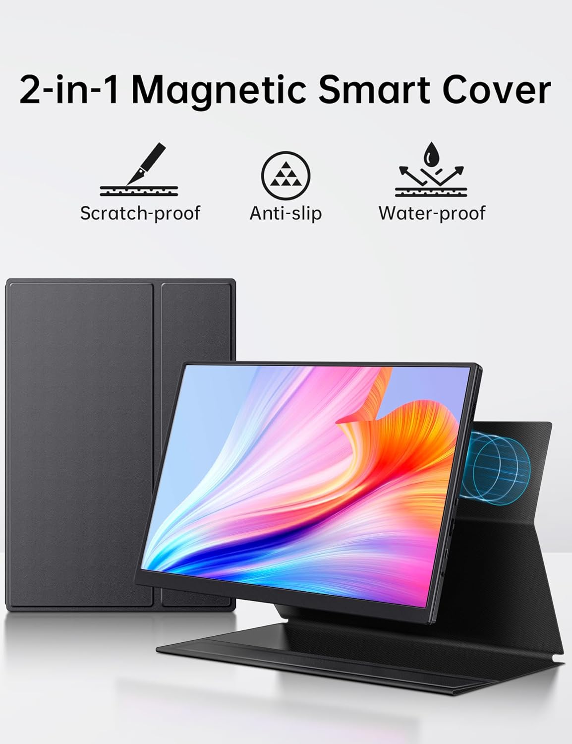 10.5" FHD 1920x1280 Portable Monitor 400Nits Eye Care HDR Gaming Display with Smart Cover and Speaker - Image 4