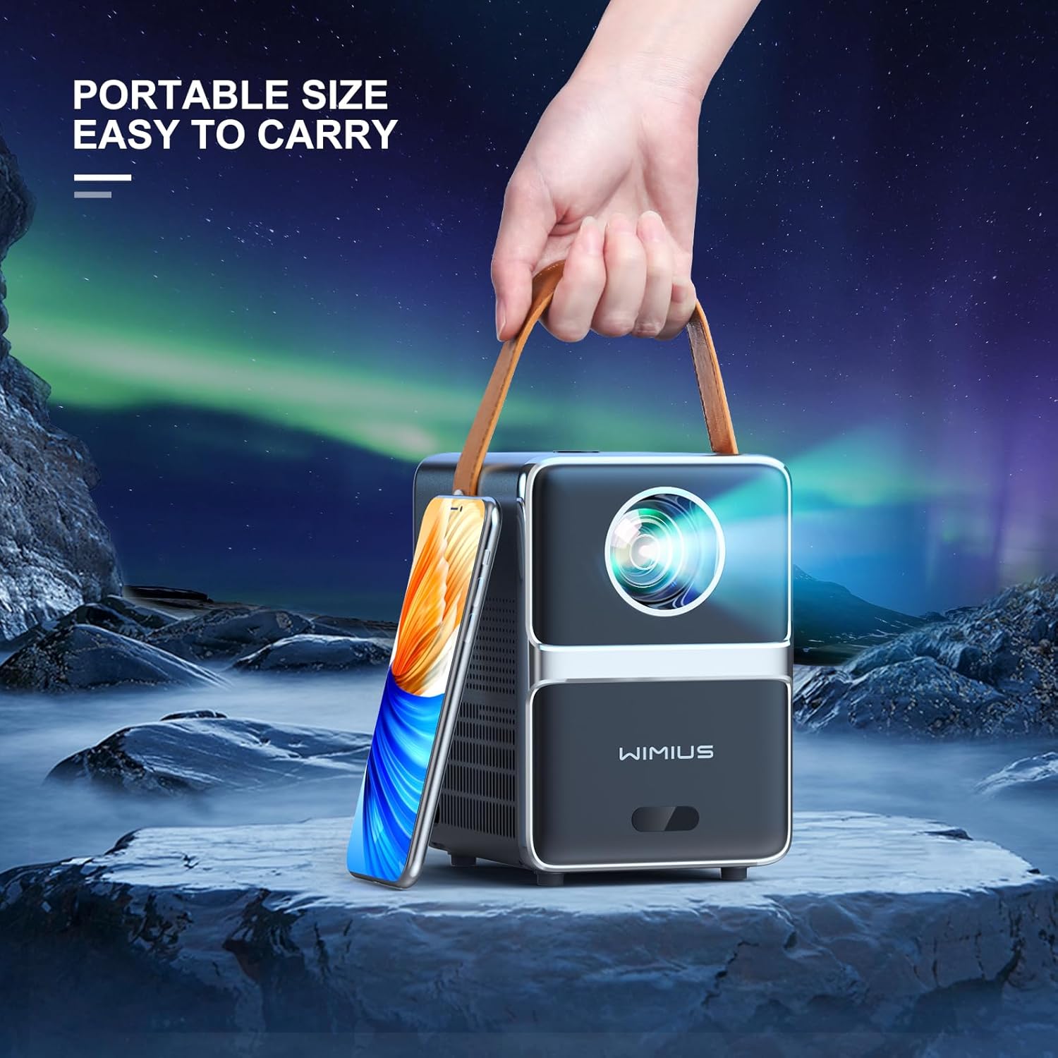 WIMIUS 1080P Mini Portable Outdoor Projector, 5G WiFi Bluetooth, 300" Display, New Condition - Image 6