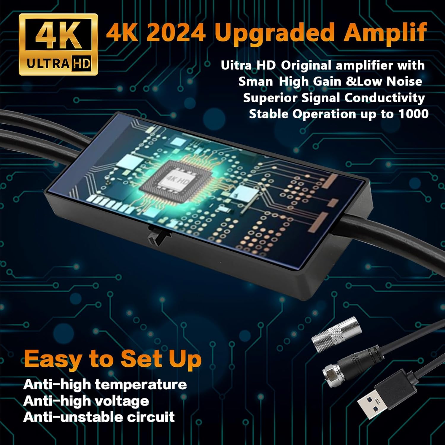 2025 1800+ Mile Range Smart TV Digital Antenna Indoor Outdoor 32ft Cable 4K 8K - Image 3