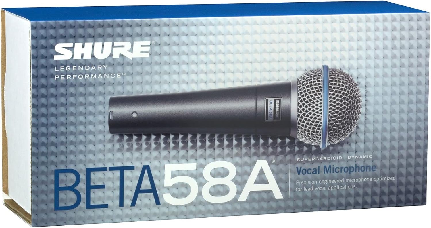 Shure Beta 58A Supercardioid Dynamic Vocal Microphone for Stage Studio with Stand Adapter and Storage Bag - Image 9
