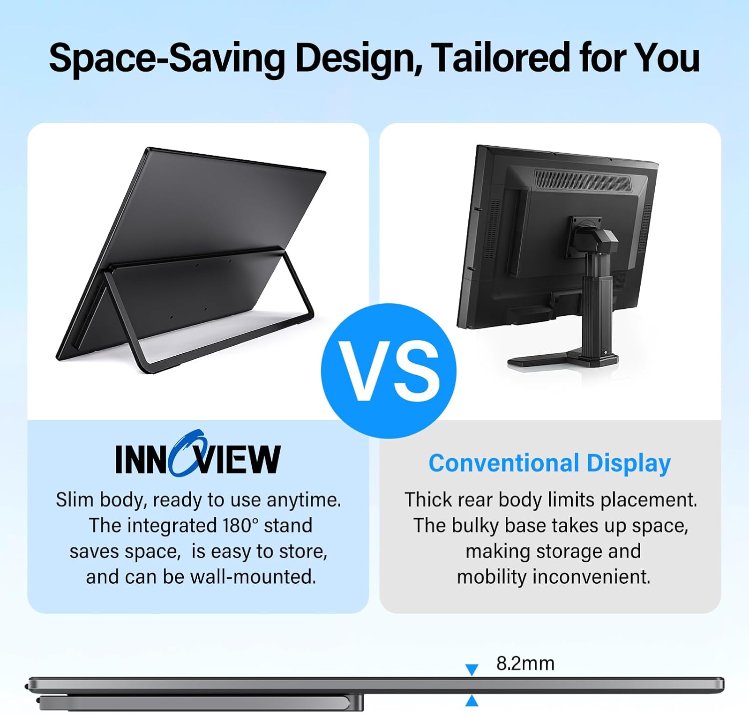 Innoview 23.8" 4K UHD Portable Monitor 100% sRGB IPS with Stand - Image 7
