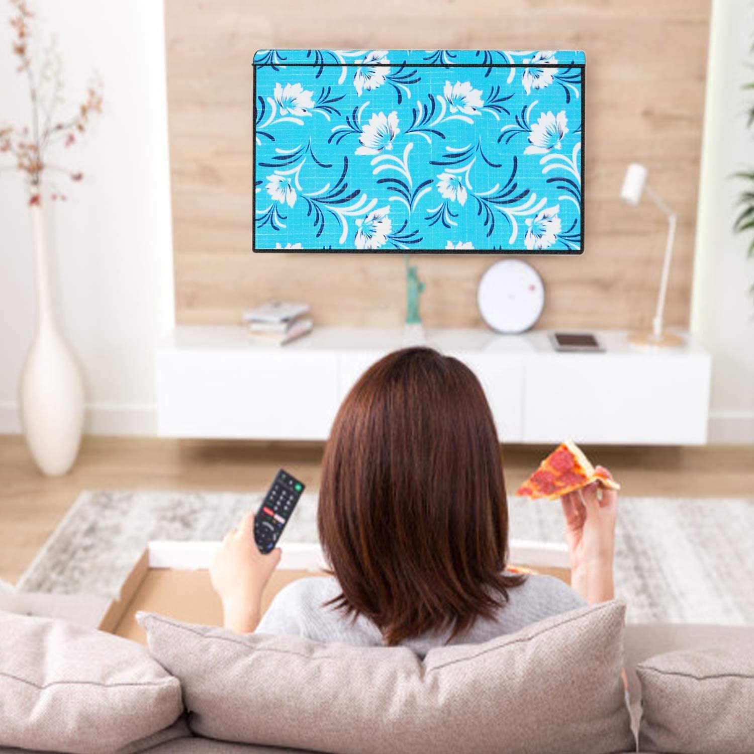 Decorly Furnishing Multicolor Printed 65 Inch LED TV Cover for All Brands Models Seablue - Image 4
