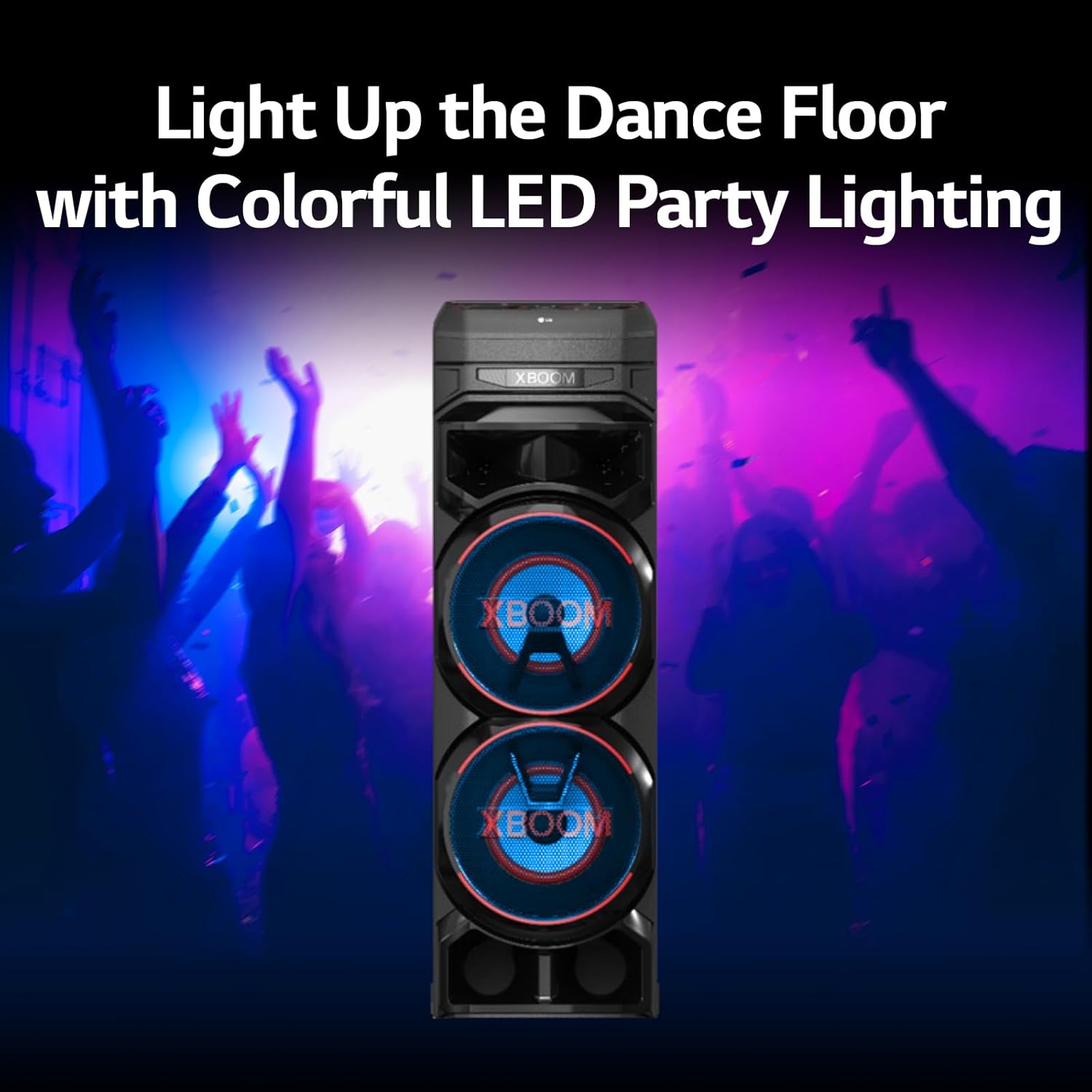 LG XBOOM RNC9 Party Speaker with Multi Color Lighting and Karaoke, 1 Mic/1 Guitar Input - Image 7