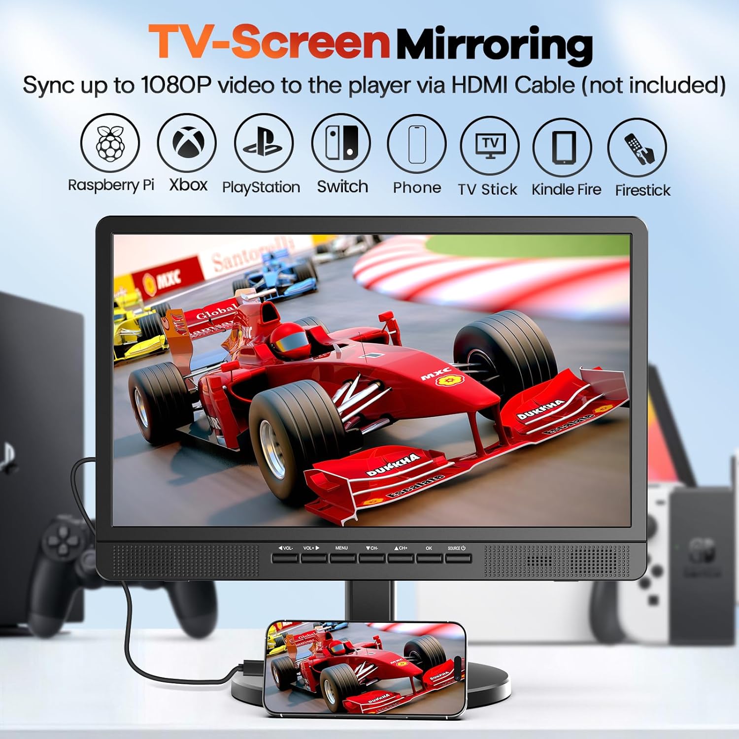 NORTHING 18.5 Inch Portable TV with Built-in Power for Camping RV Boat and Home Kitchen - Image 6
