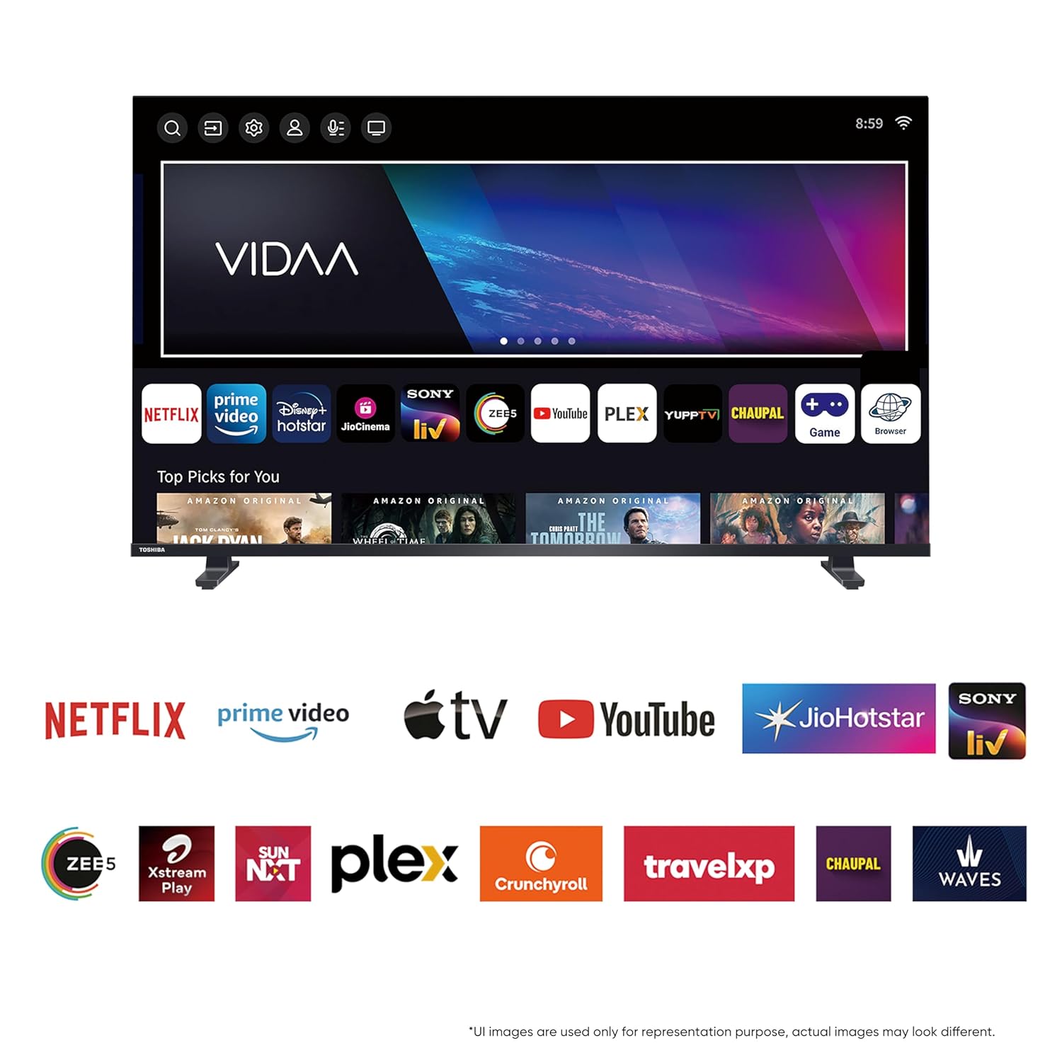 TOSHIBA 40 inch HD Ready Smart LED TV 40V35RP Black - Image 3