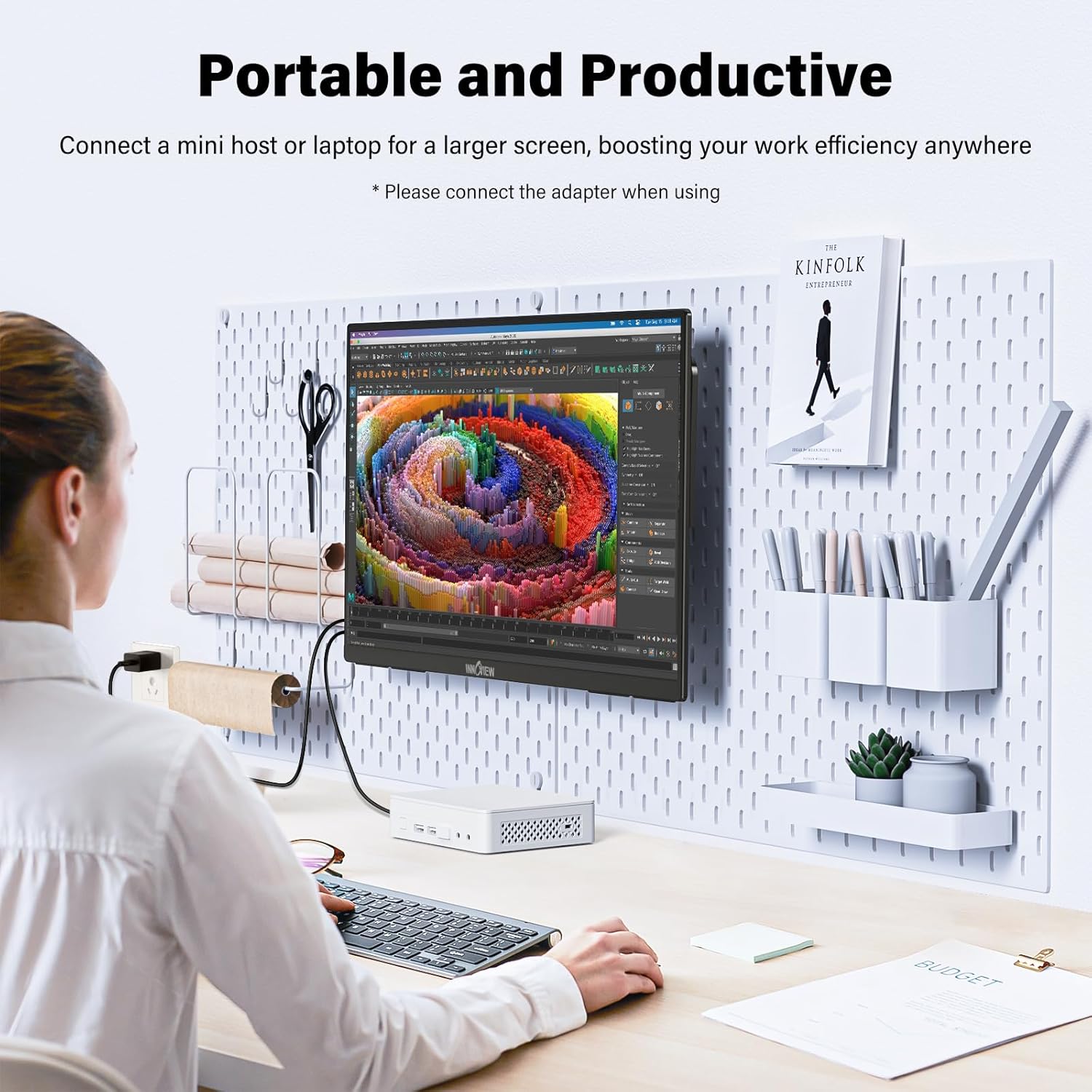 Innoview 23.8" 4K UHD Portable Monitor 100% sRGB IPS with Stand - Image 5