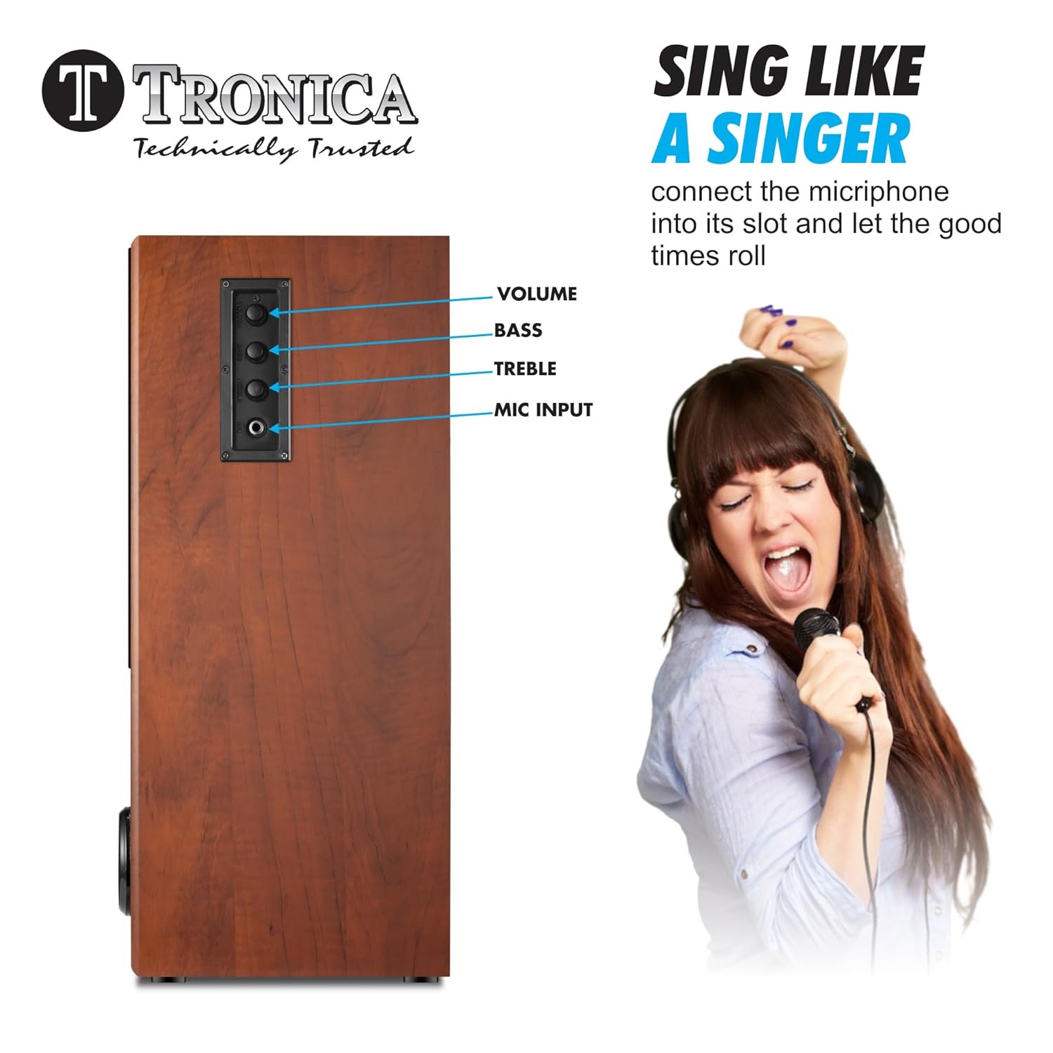 TRONICA JUDWAA 5.0 100W Tower Home Theater Speaker Pair 24" with 6" Woofer and Remote - Image 3