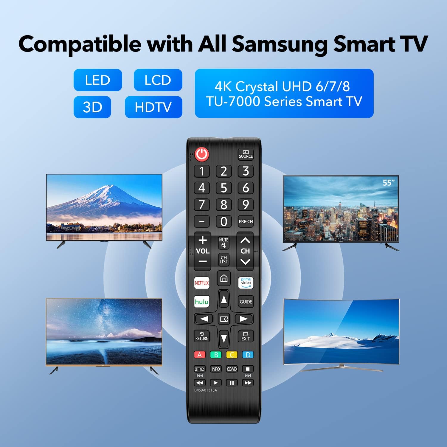Pack of 2 Universal Samsung TV Remote Control Replacement for Smart LED LCD HDTV 3D - Image 4