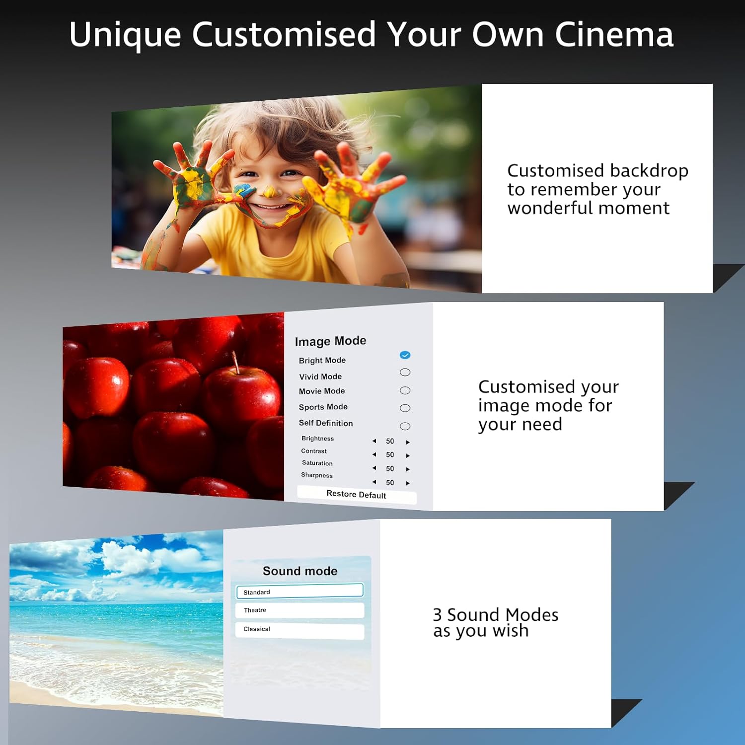 2025 4K 1080P WiFi Bluetooth AI Smart Projector 270° Stand 300" Display Outdoor Home Theater Authentic 400 ANSI - Image 9