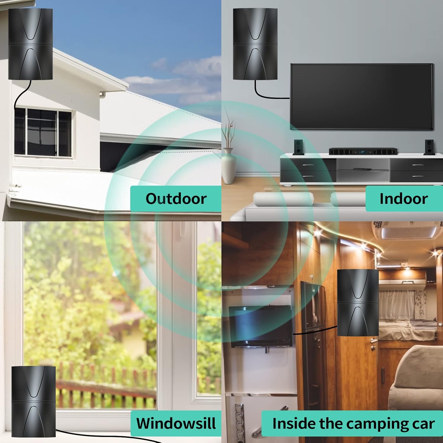 2025 Strongest 2200 Mile Range Indoor Outdoor Smart TV Antenna with Amplifier and 38ft Cable - Image 6