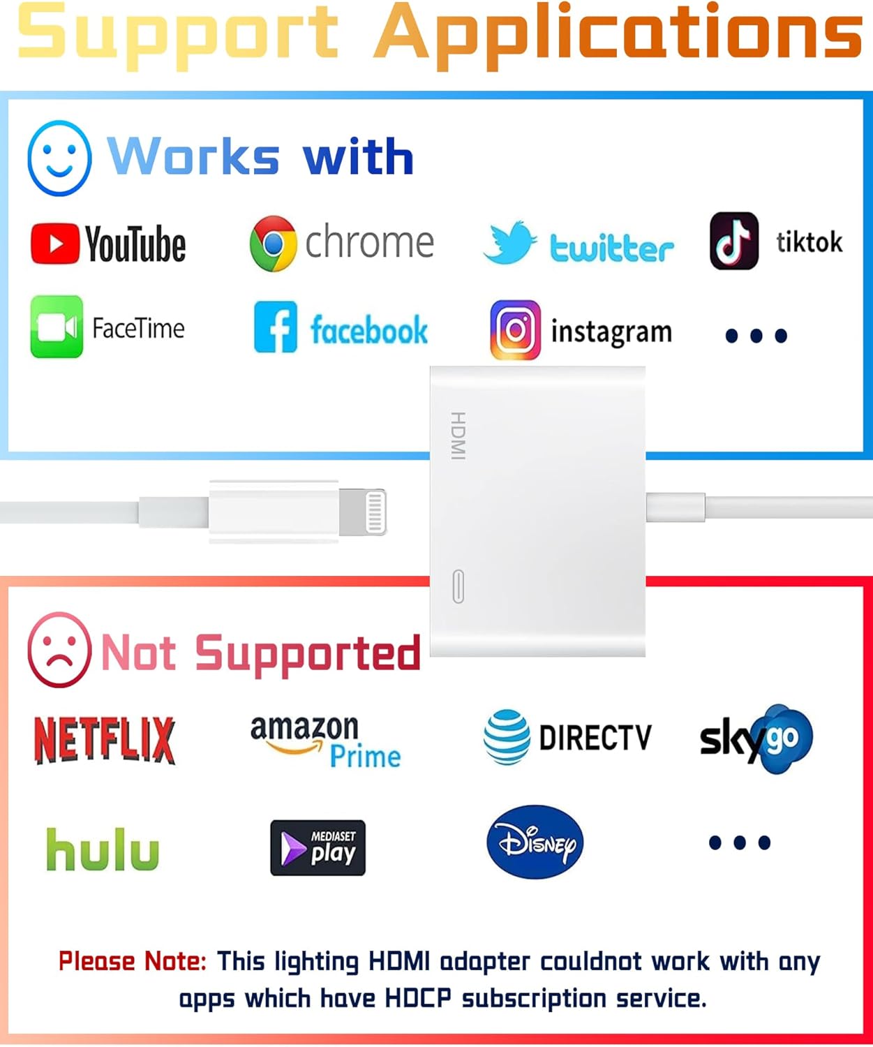 Apple MFi Certified Lightning to HDMI Digital AV Adapter 1080P Sync Screen Cable with Charging Port for iPhone TV Monitor - Image 9
