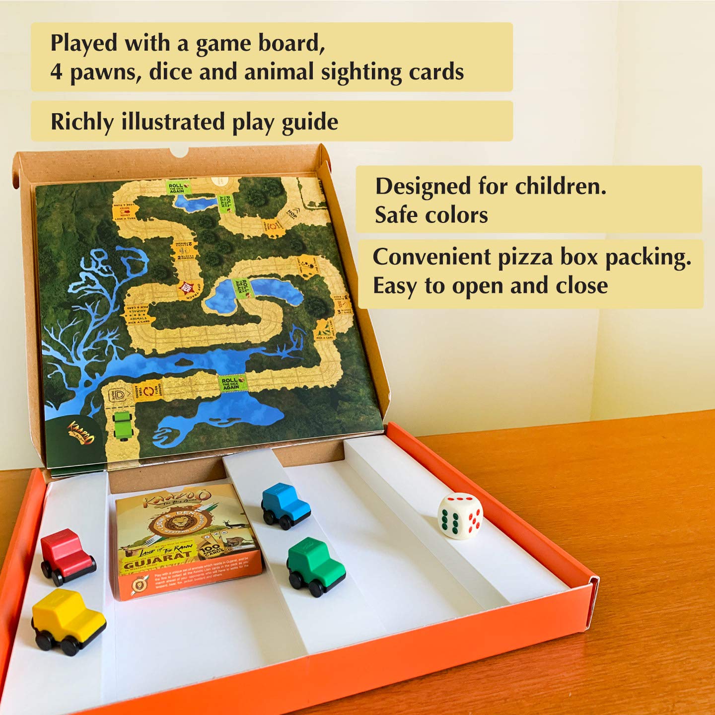 KAADOO Big Game Lion's Den Educational Adventure Safari Board Game for Kids 6+ 2-4 Players - Image 4